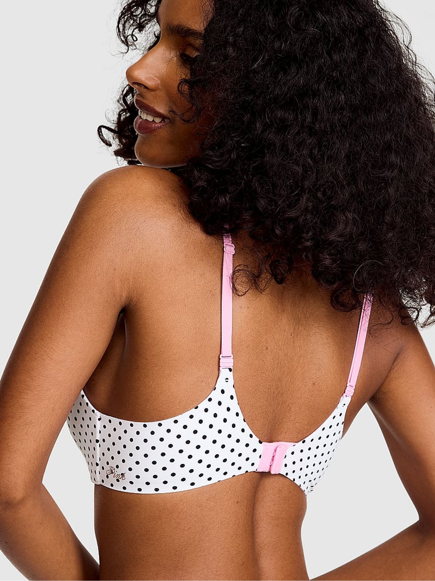 White Polka Dots Non Wired Push Up Bra - Image 3 of 4