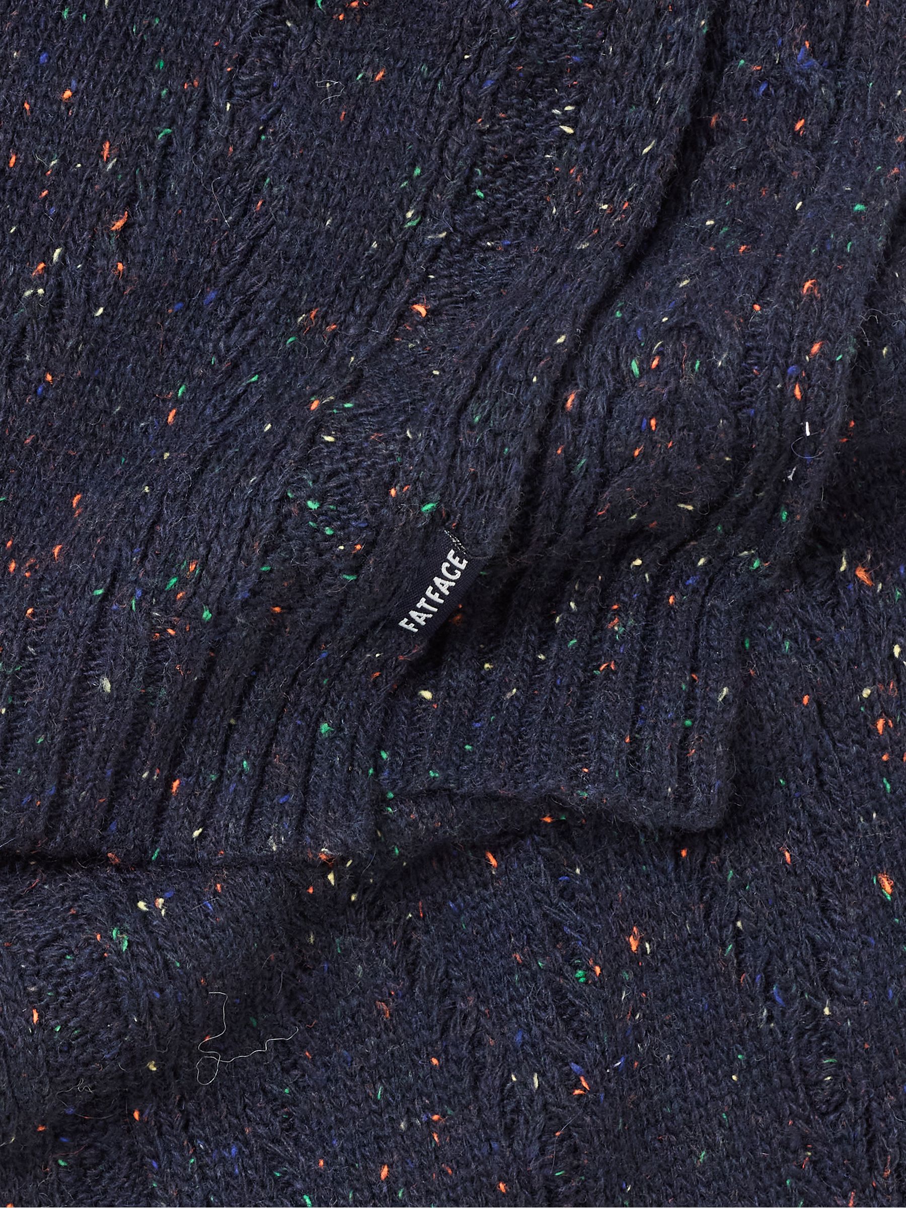 Navy Cable Knit Scarf - Image 2 of 3 Navy Cable Knit Scarf - Image 2 of 3