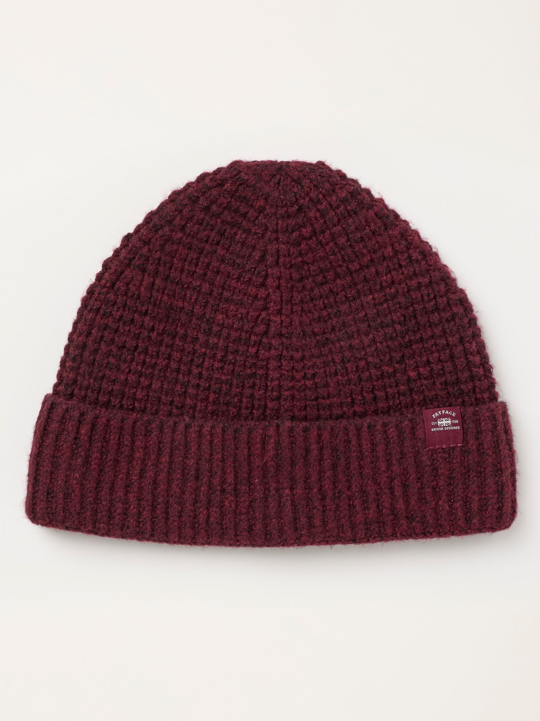 Burgundy Red Fisherman Waffle Beanie - Image 1 of 3 Burgundy Red Fisherman Waffle Beanie - Image 1 of 3