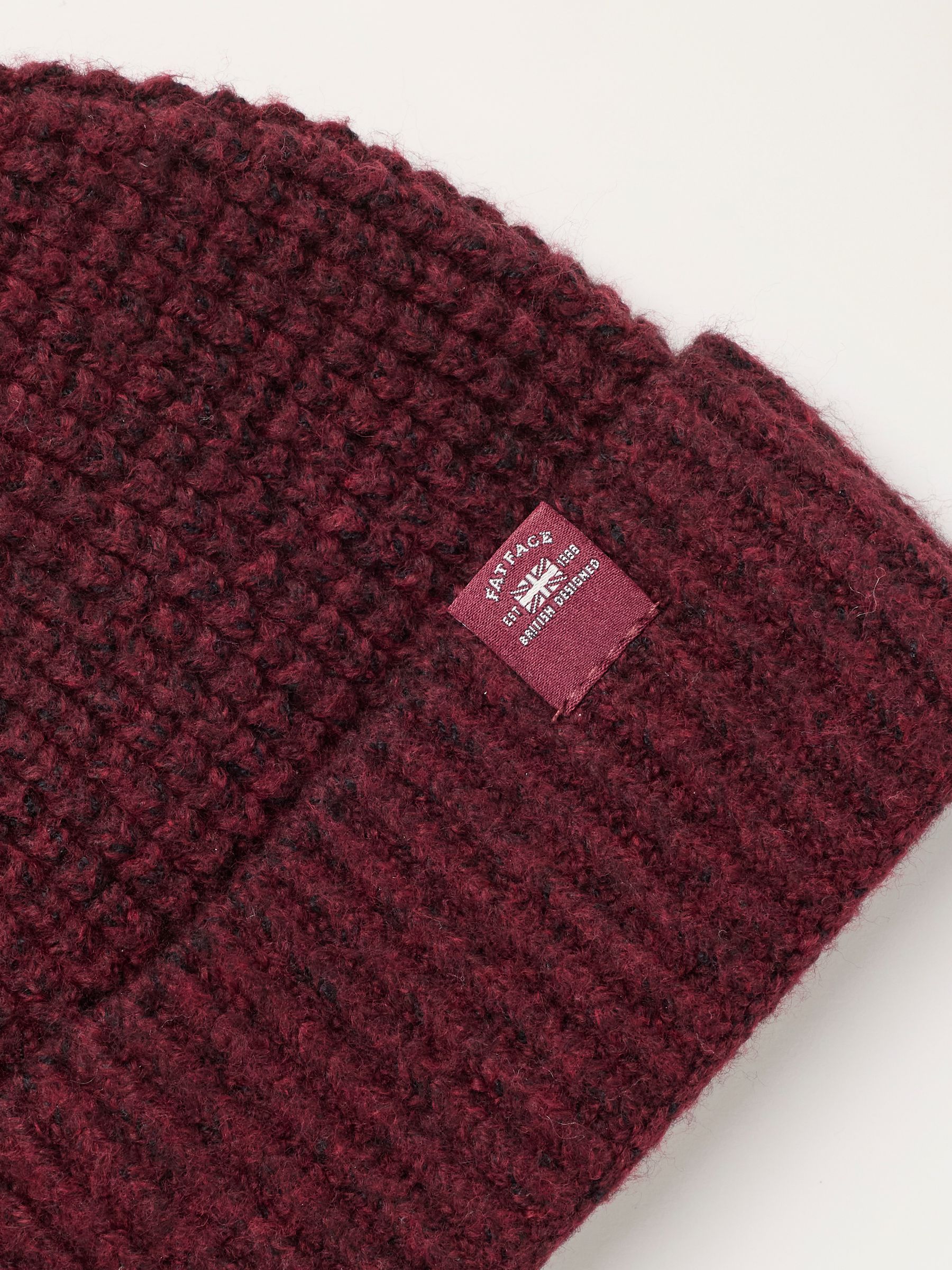 Burgundy Red Fisherman Waffle Beanie - Image 3 of 3