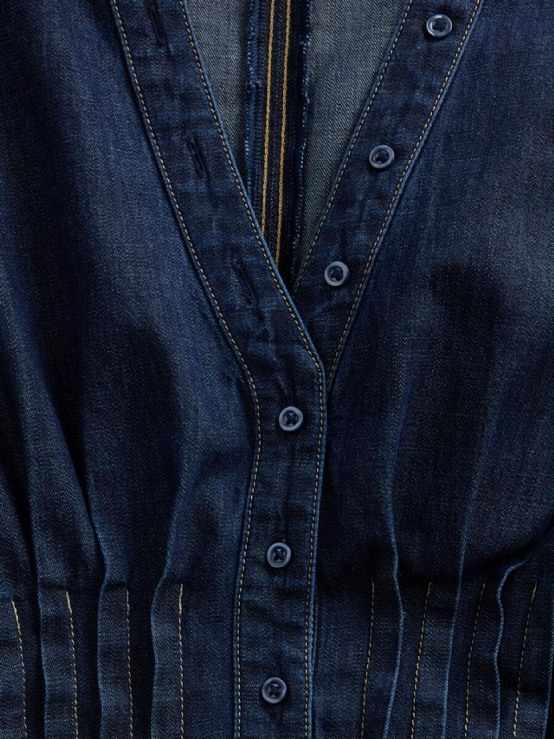 Gap x Harlem's Fashion Row Dark Wash Denim Peplum Top - Image 8 of 8