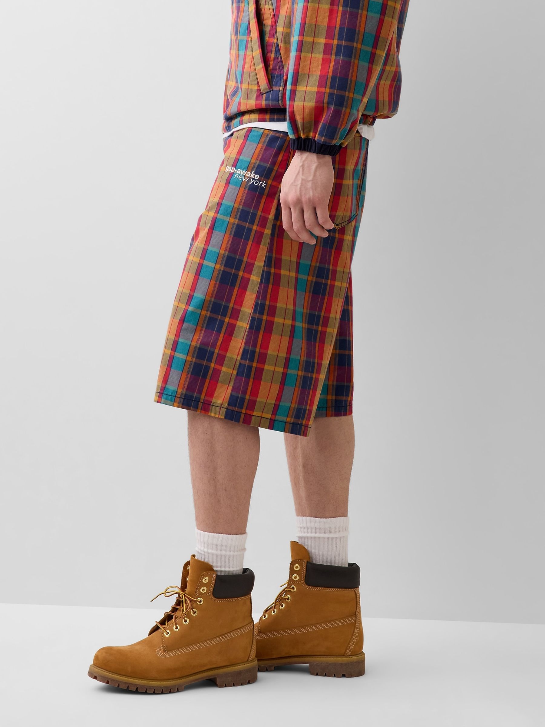 Gap x Awake NY Yellow Plaid Canvas Baggy Shorts - Image 3 of 6