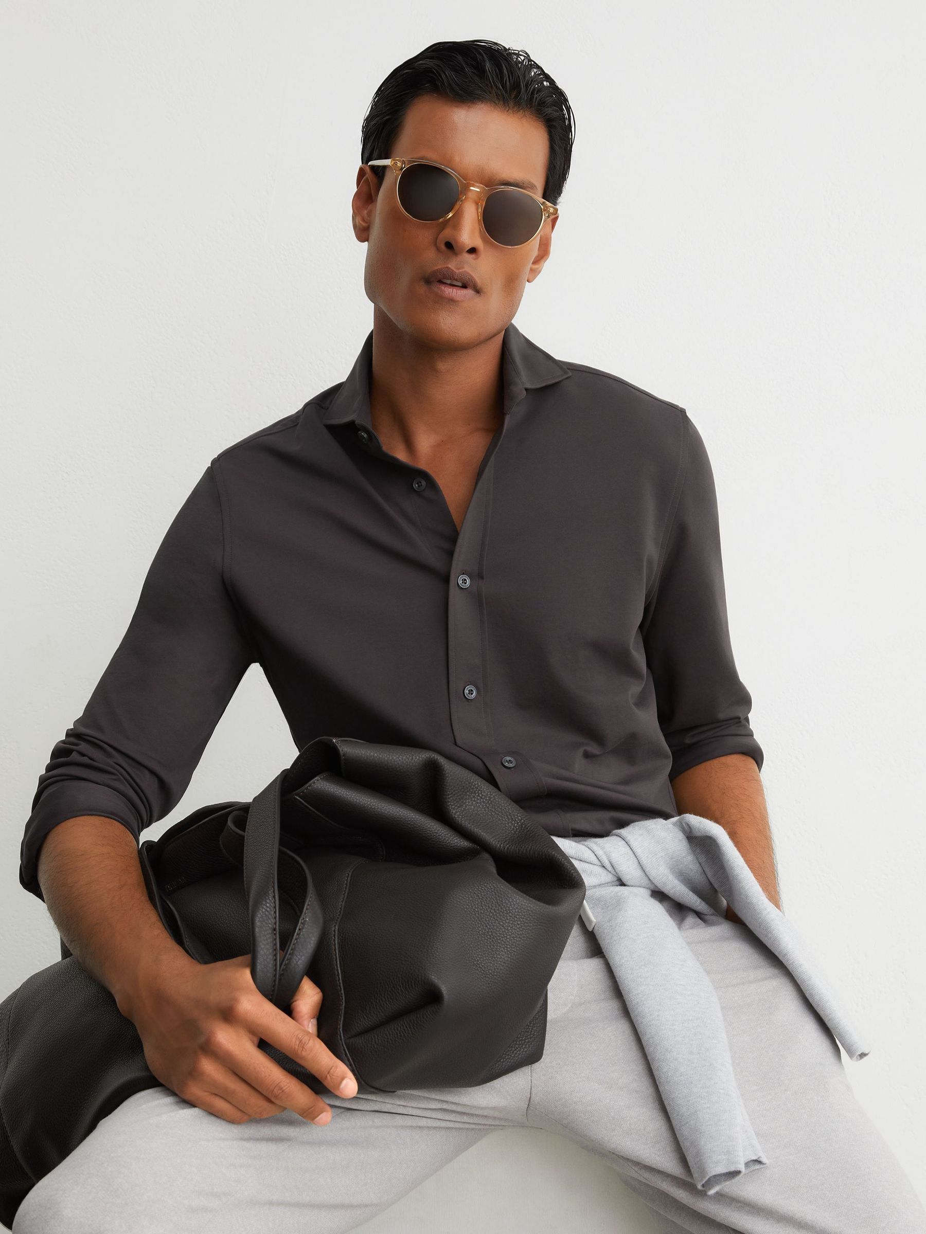 Shirt in Dark Brown - Image 1 of 8