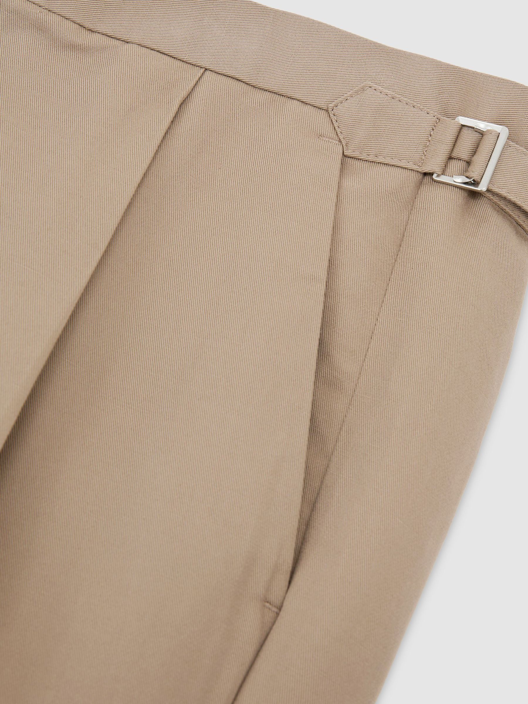 Linen-Blend Side-Adjuster Tapered Trousers in Taupe Grey - Image 7 of 7