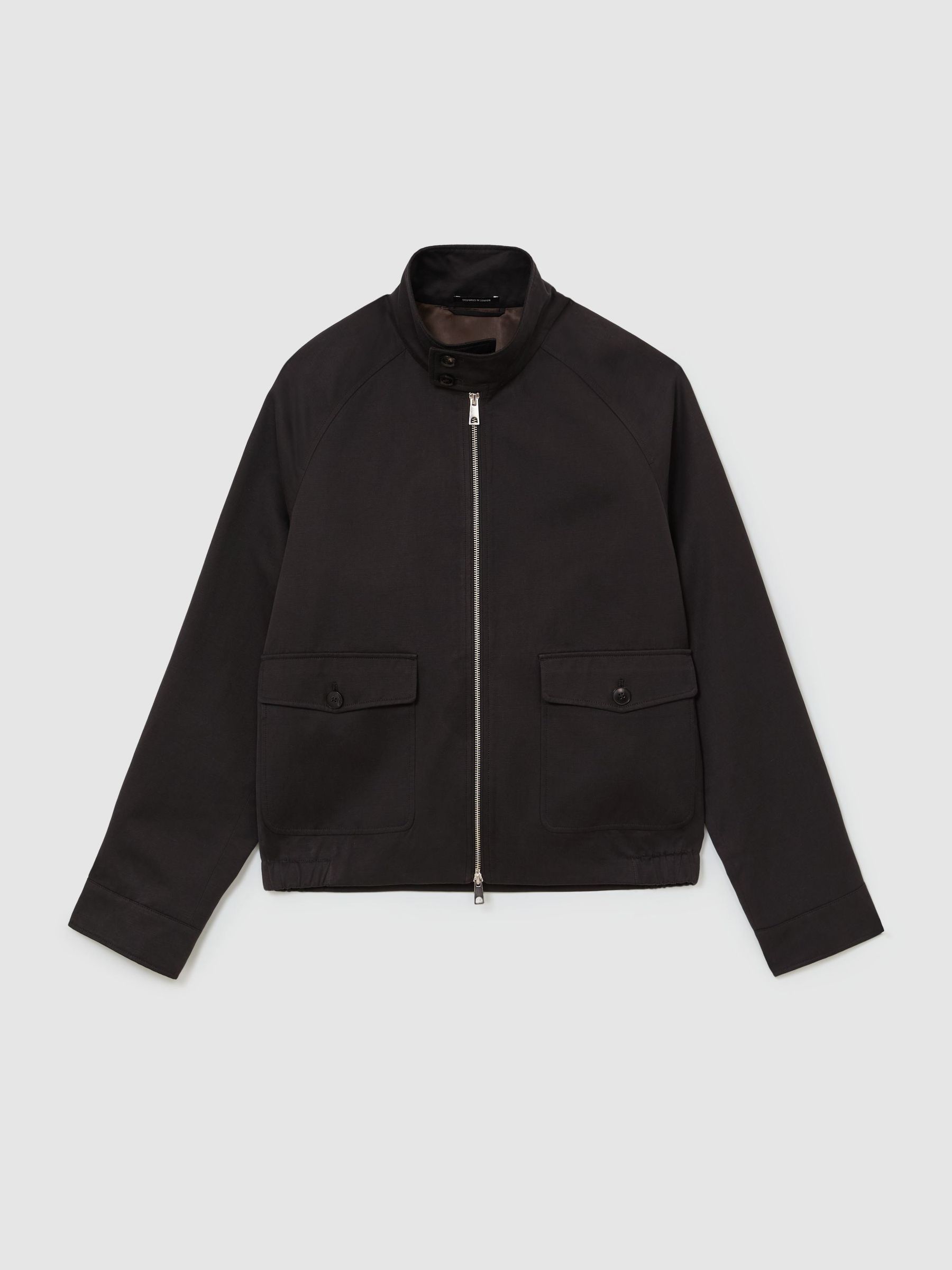 Atelier Cotton Blend Harrington Brown Jacket in Brown - Image 2 of 9 Atelier Cotton Blend Harrington Brown Jacket in Brown - Image 2 of 9