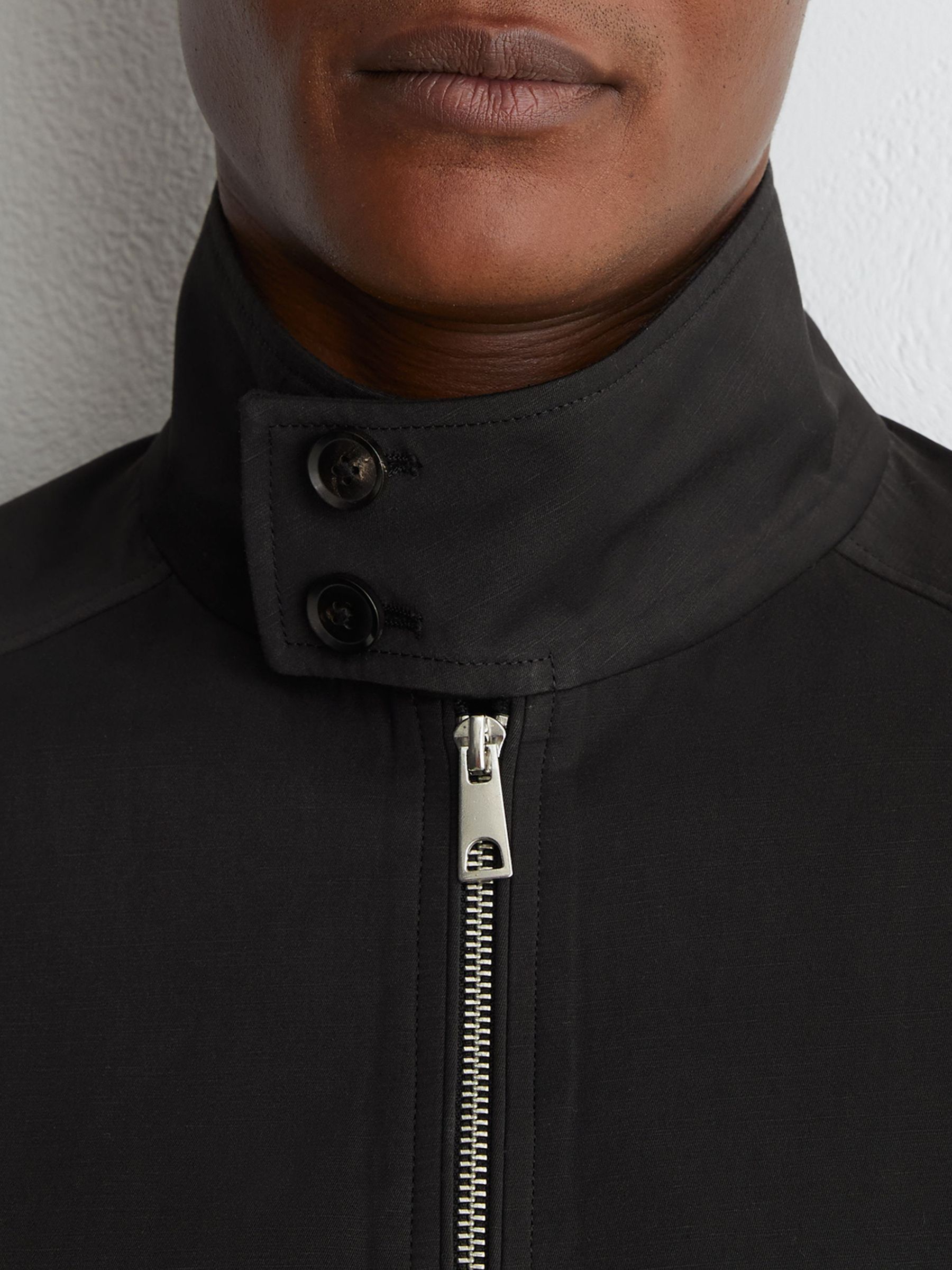 Atelier Cotton Blend Harrington Brown Jacket in Brown - Image 3 of 9