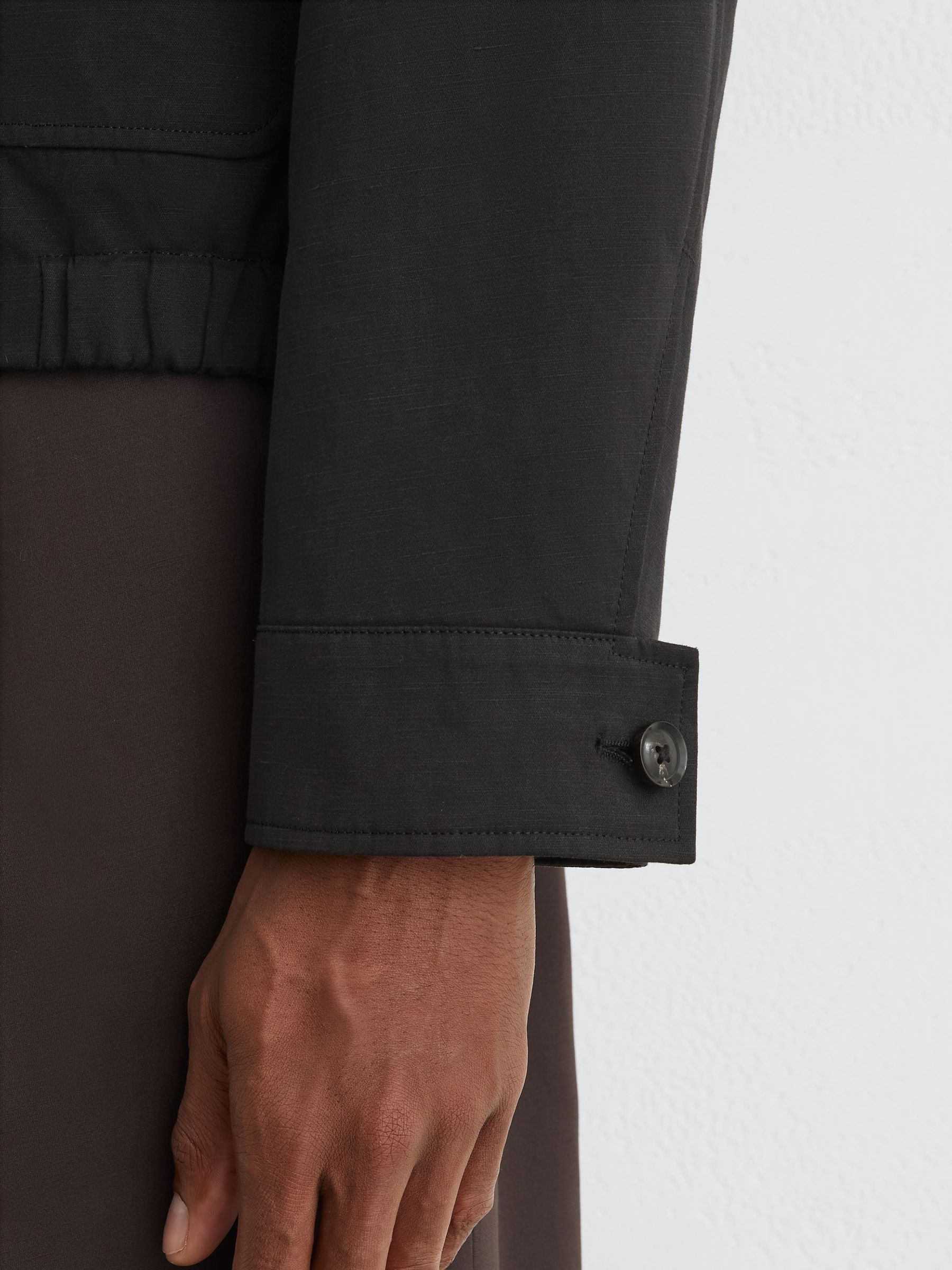 Atelier Cotton Blend Harrington Brown Jacket in Brown - Image 5 of 9