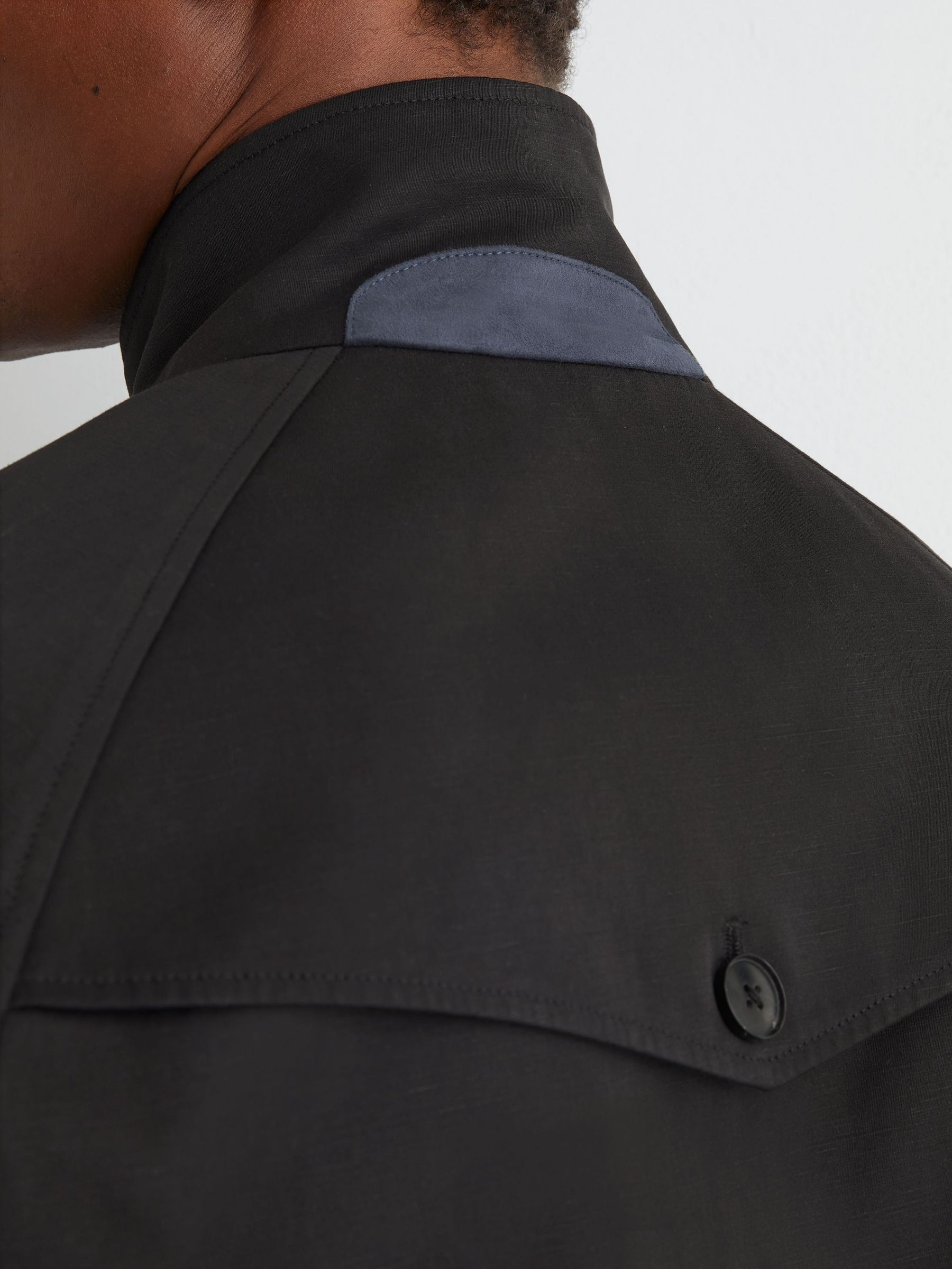 Atelier Cotton Blend Harrington Brown Jacket in Brown - Image 8 of 9