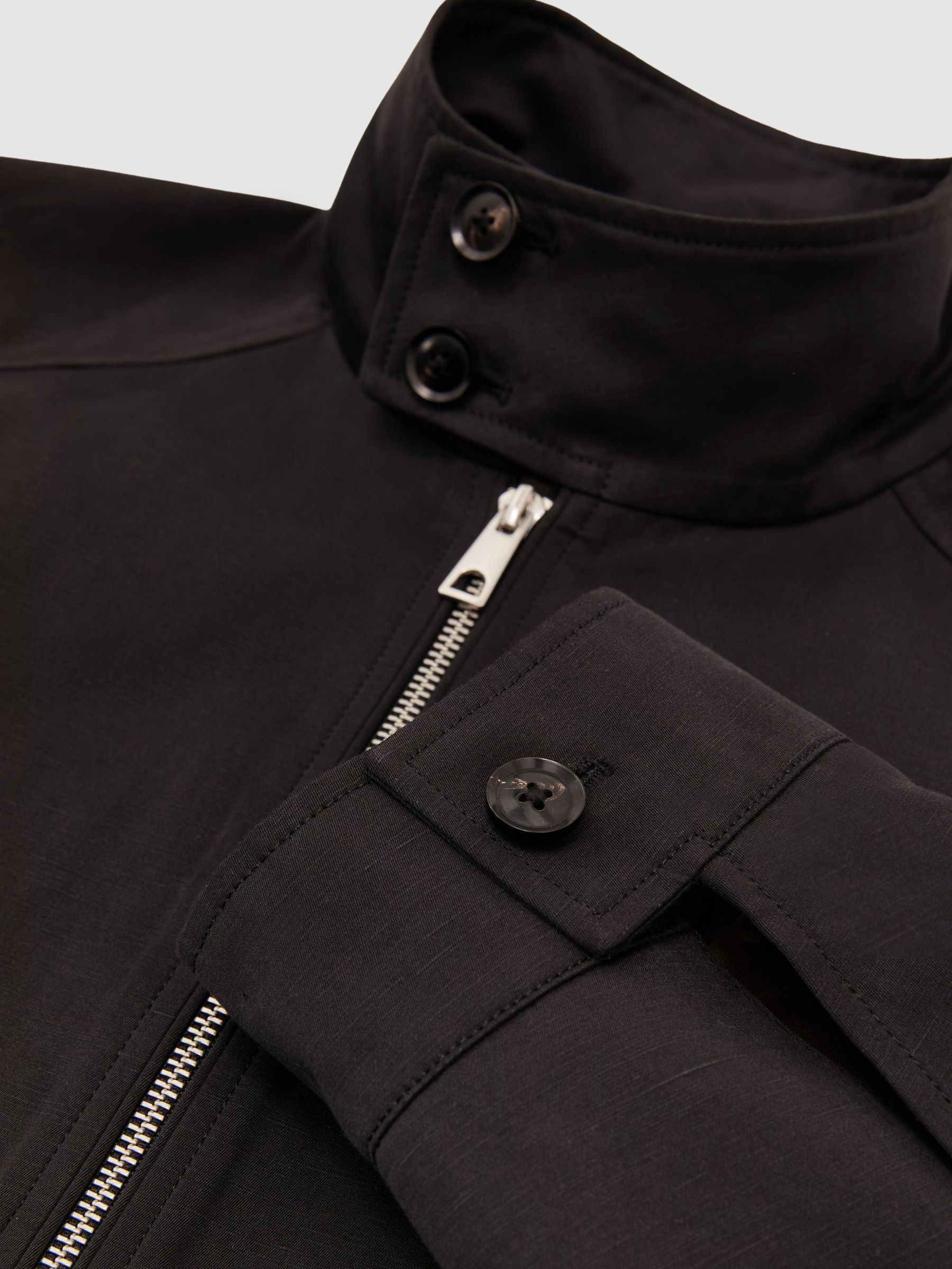 Atelier Cotton Blend Harrington Brown Jacket in Brown - Image 9 of 9