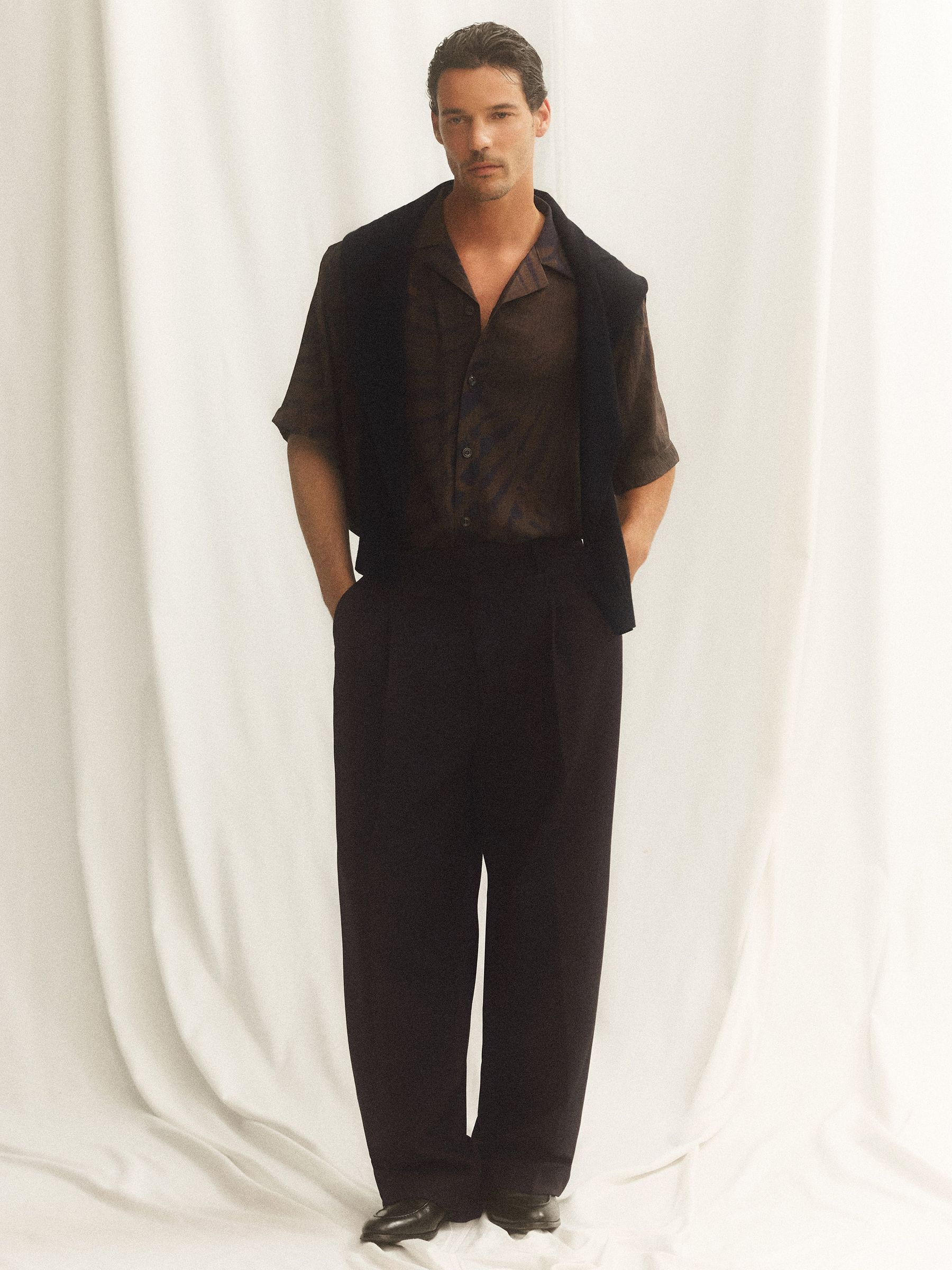 Chemise en bleu marine/marron - Image 3 de 6