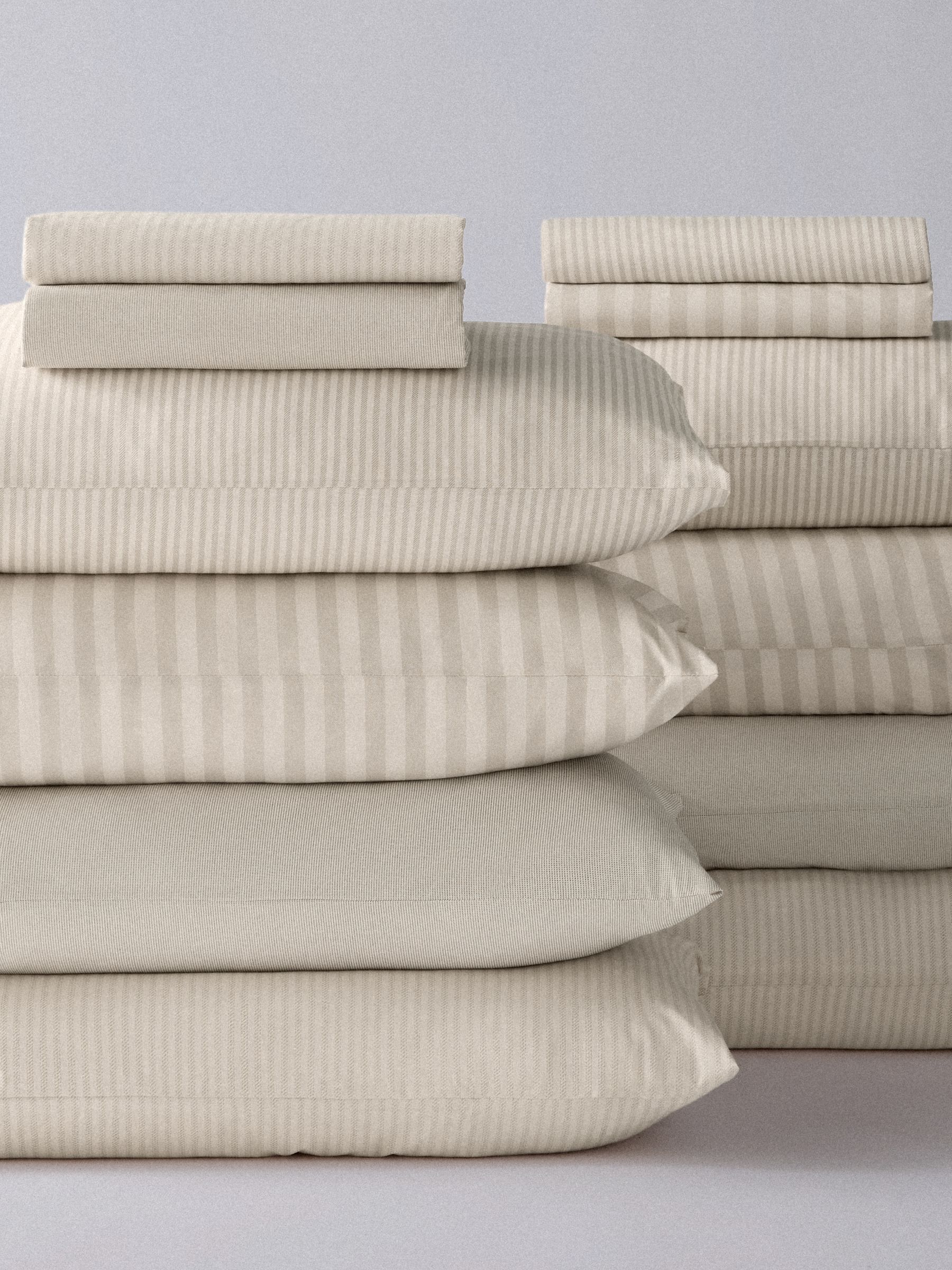 The Set 4 Pack Natural Stripe Fitted Sheets with Pillowcases - Image 5 of 6