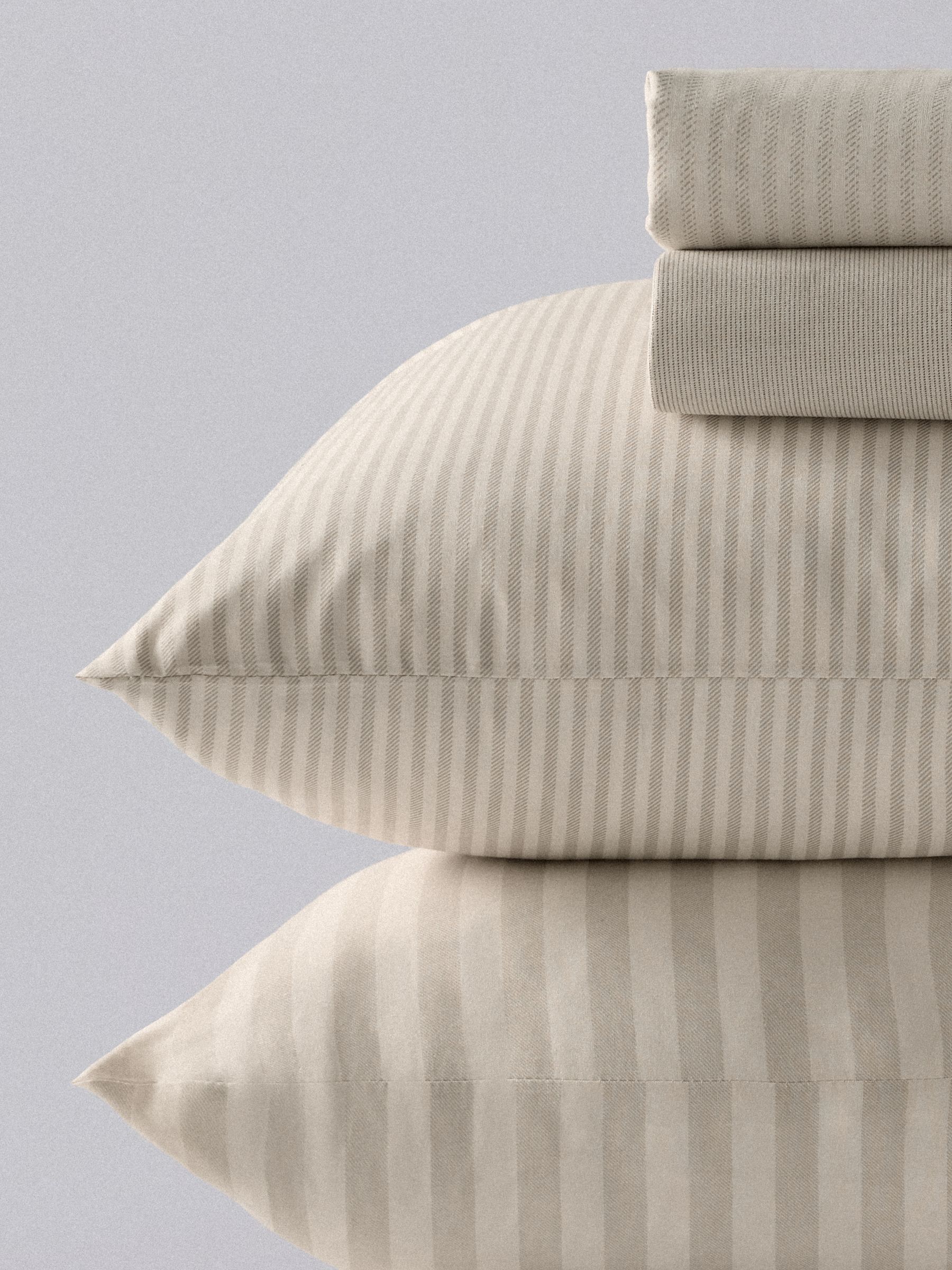 The Set 4 Pack Natural Stripe Fitted Sheets with Pillowcases - Image 6 of 6