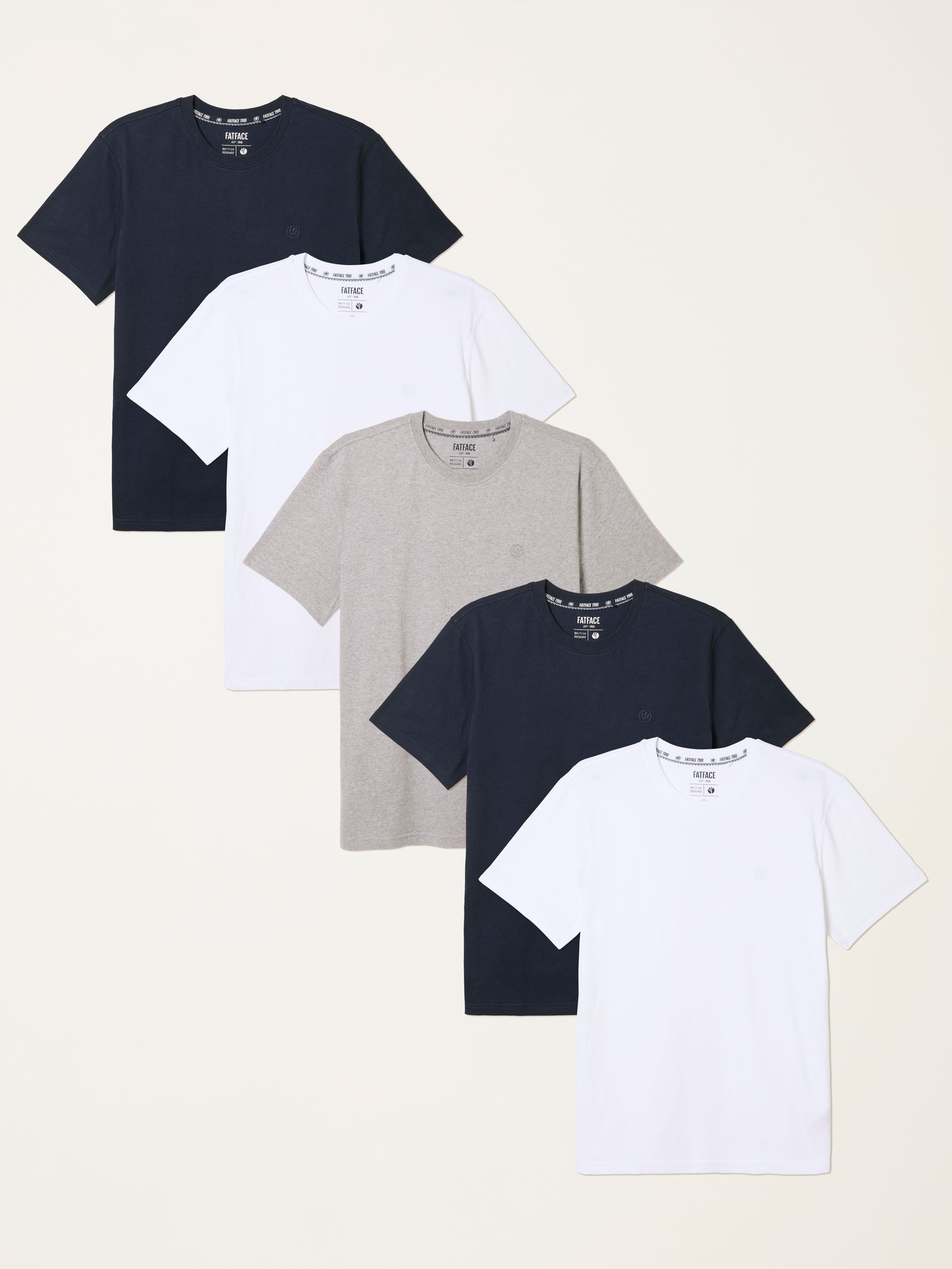 5 Pack Short Sleeve T-Shirts in White - Image 1 of 8 5 Pack Short Sleeve T-Shirts in White - Image 1 of 8