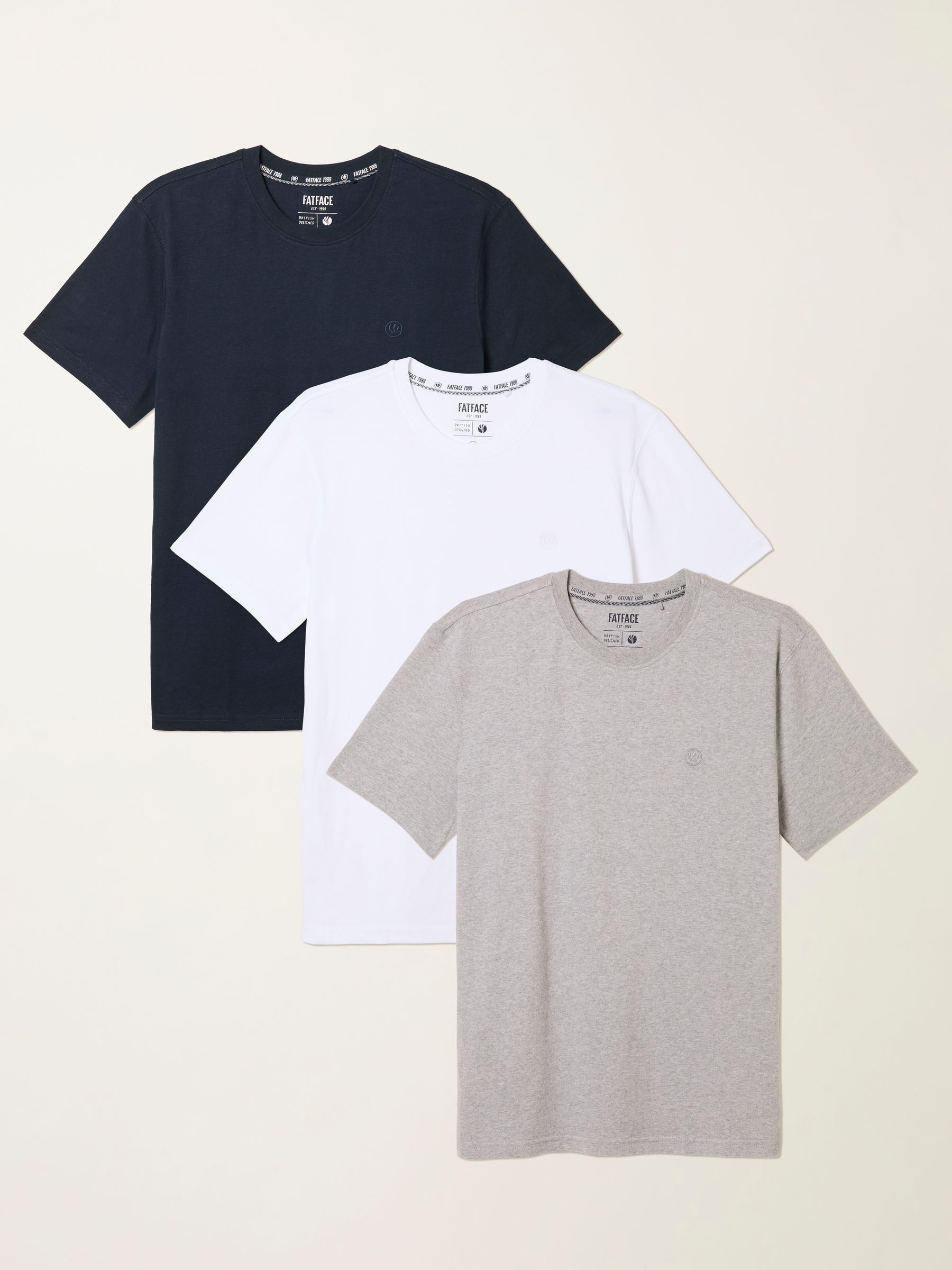 3 Pack Short Sleeve T-Shirts in White - Image 1 of 8 3 Pack Short Sleeve T-Shirts in White - Image 1 of 8