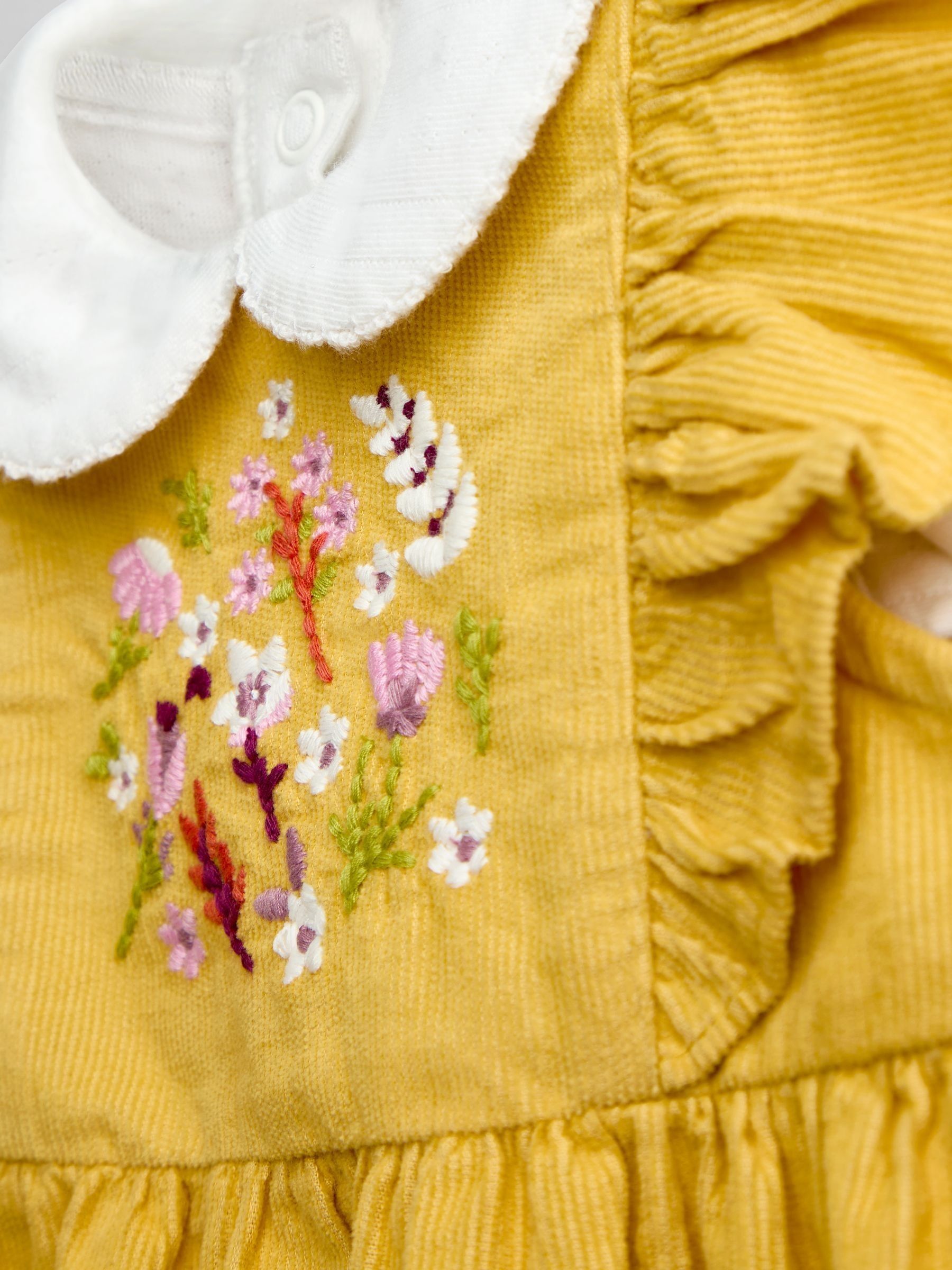 Ochre Yellow Floral 3-Piece Romper Set - Image 8 of 8