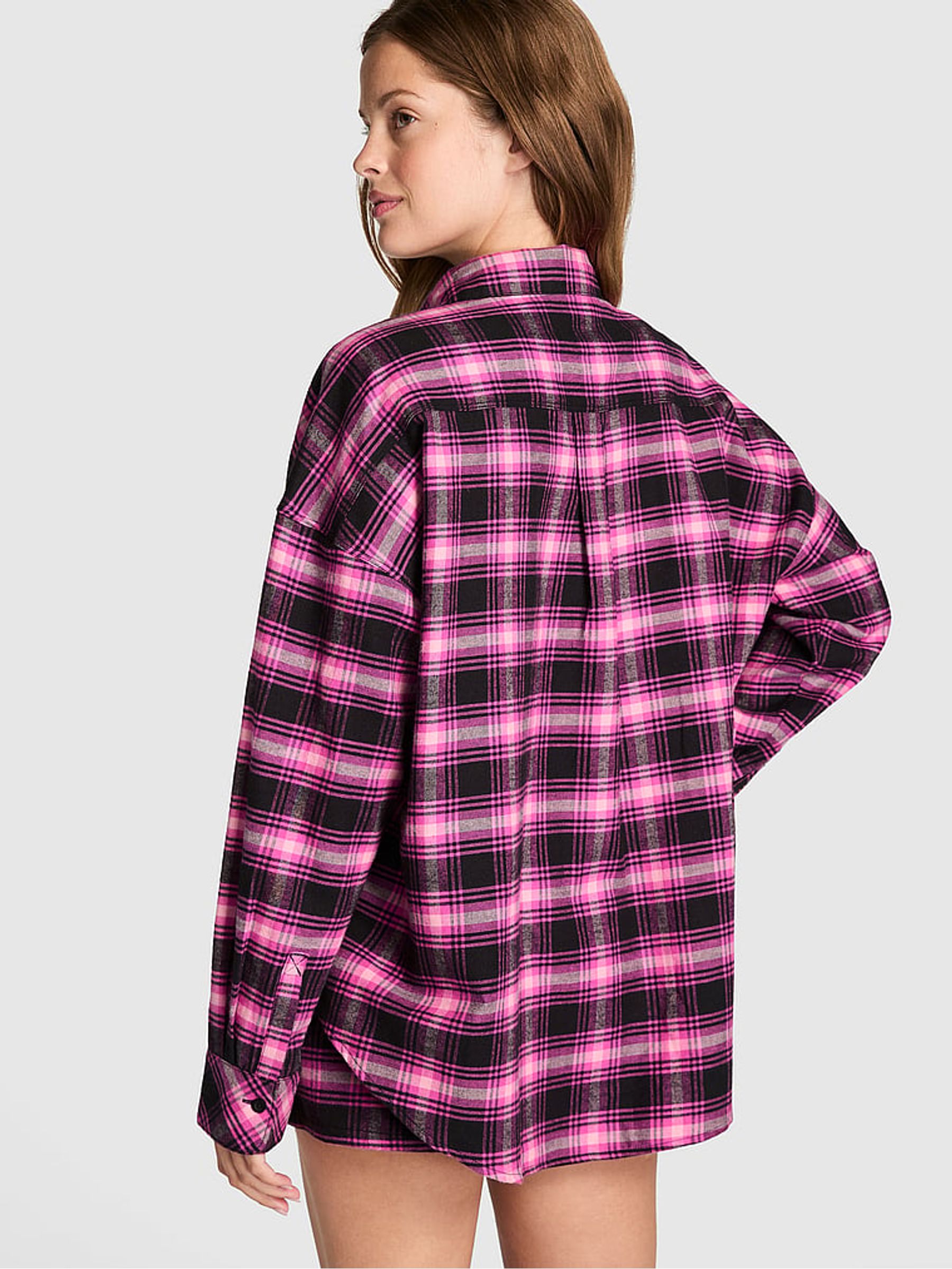 BlackPink Tartan Flannel Pyjama Top - Image 2 of 2 BlackPink Tartan Flannel Pyjama Top - Image 2 of 2