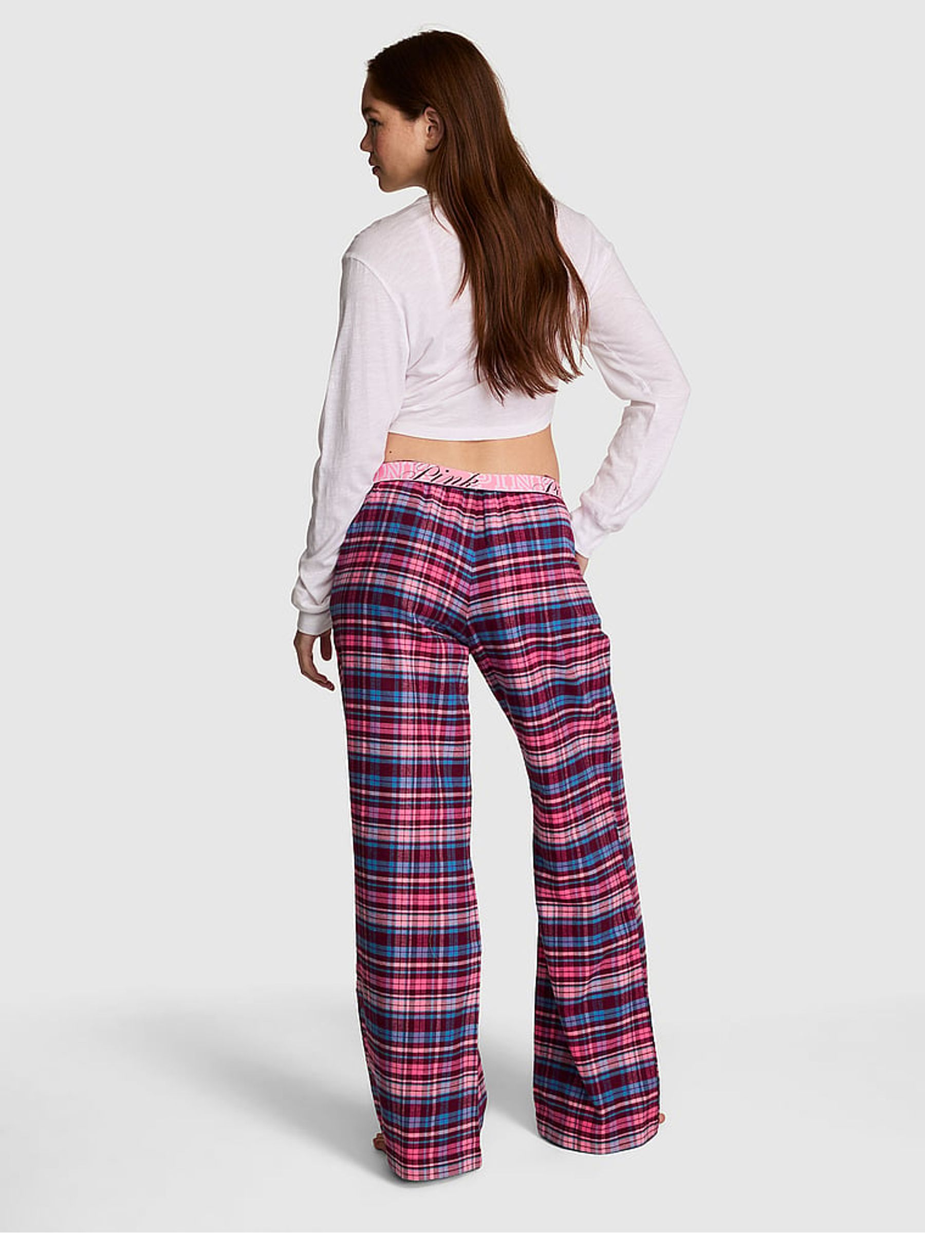 Purple Rose Tartan Long Flannel Pyjama Bottoms - Image 2 of 2