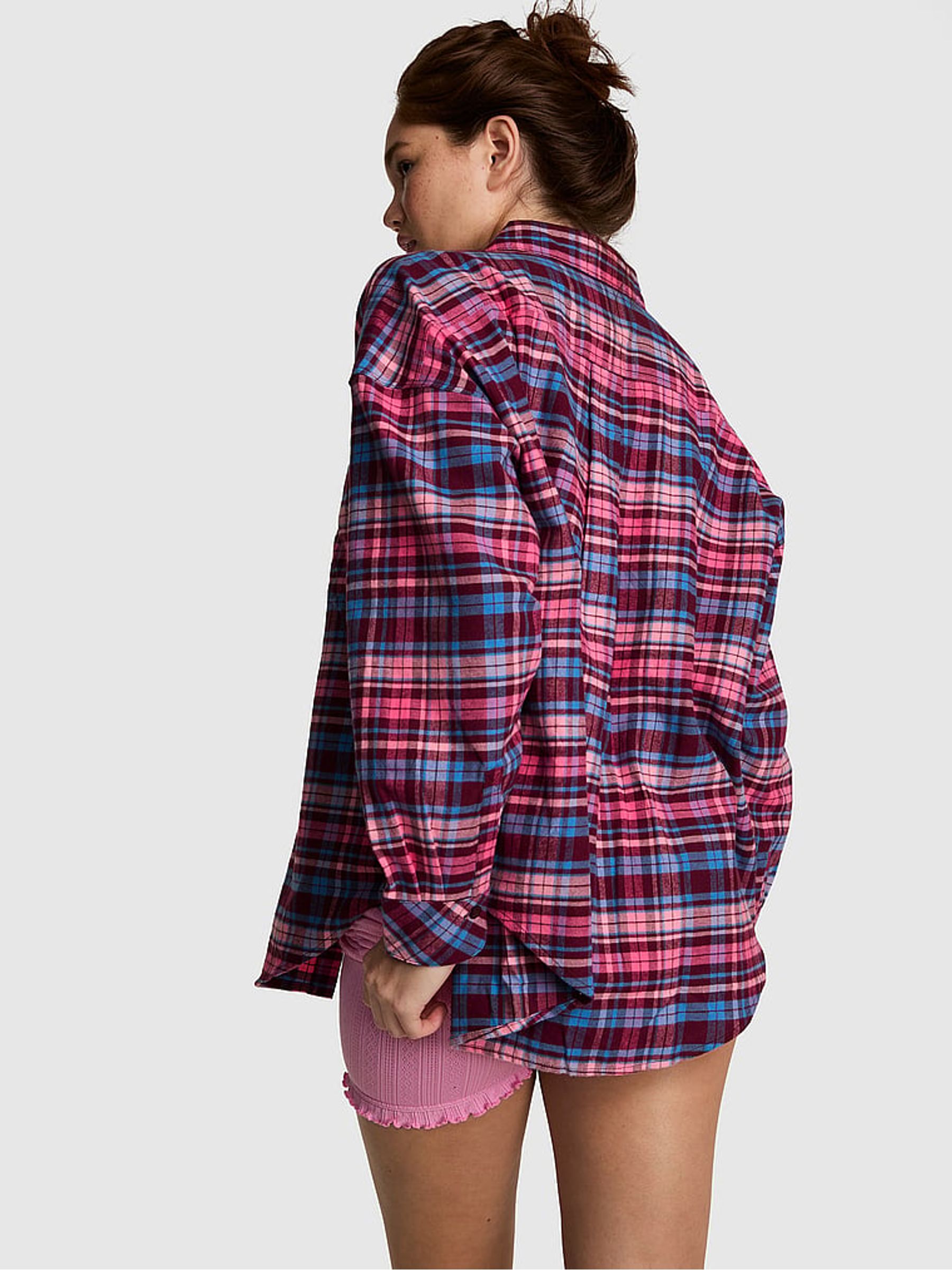 Purple Rose Tartan Flannel Pyjama Top - Image 2 of 2