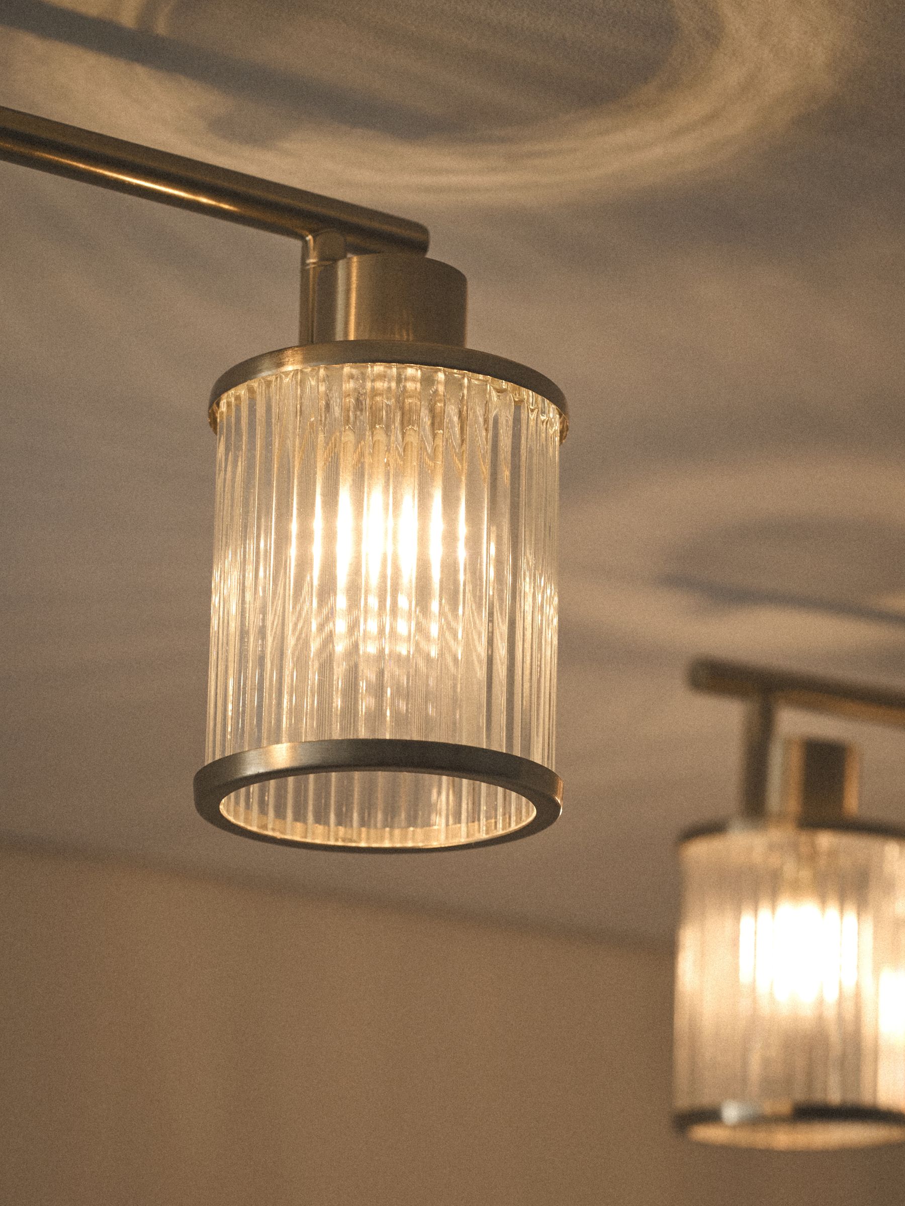 The Set 2 Pack Brass Ribbed Glass 3 Light Spotlight Ceiling Lights - Image 2 of 8 The Set 2 Pack Brass Ribbed Glass 3 Light Spotlight Ceiling Lights - Image 2 of 8