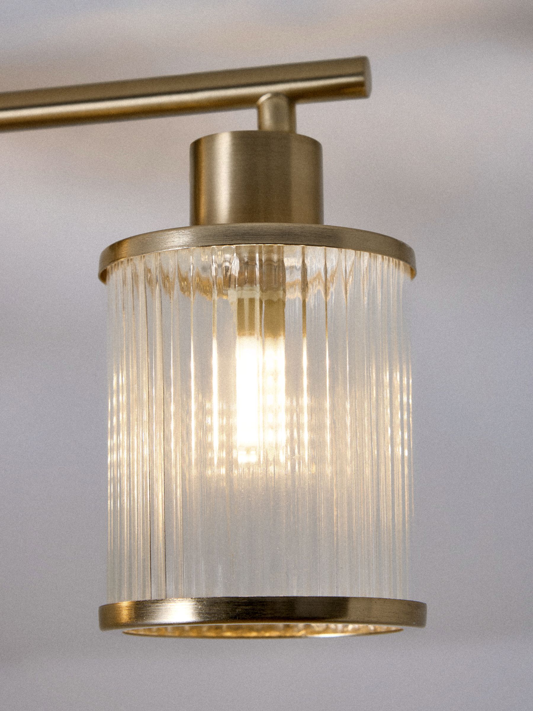 The Set 2 Pack Brass Ribbed Glass 3 Light Spotlight Ceiling Lights - Image 7 of 8