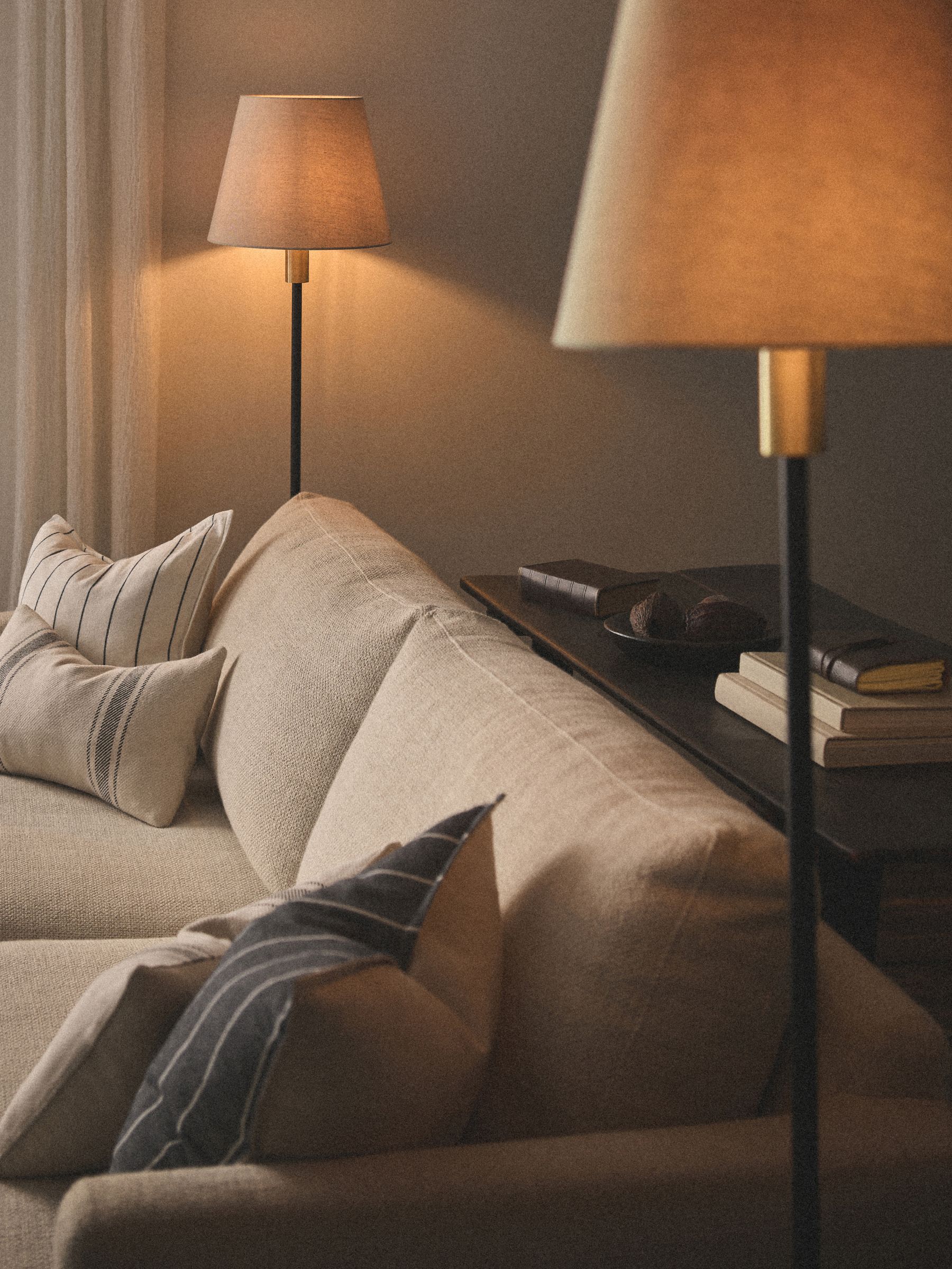 The Set 2 Pack Black/Cream Metal Floor Lamps - Image 1 of 2 The Set 2 Pack Black/Cream Metal Floor Lamps - Image 1 of 2