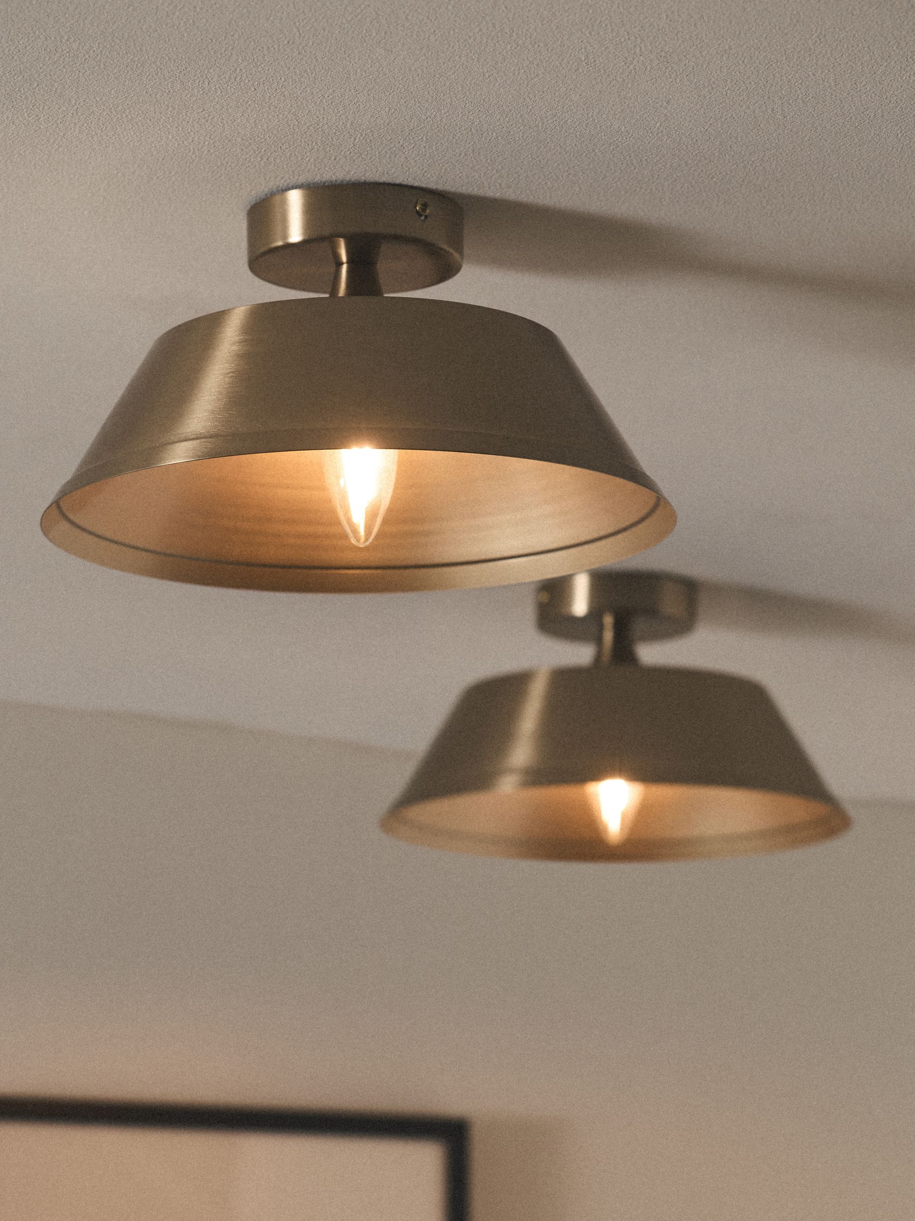 The Set 2 Pack Brass Metal Flush Ceiling Lights - Image 1 of 2