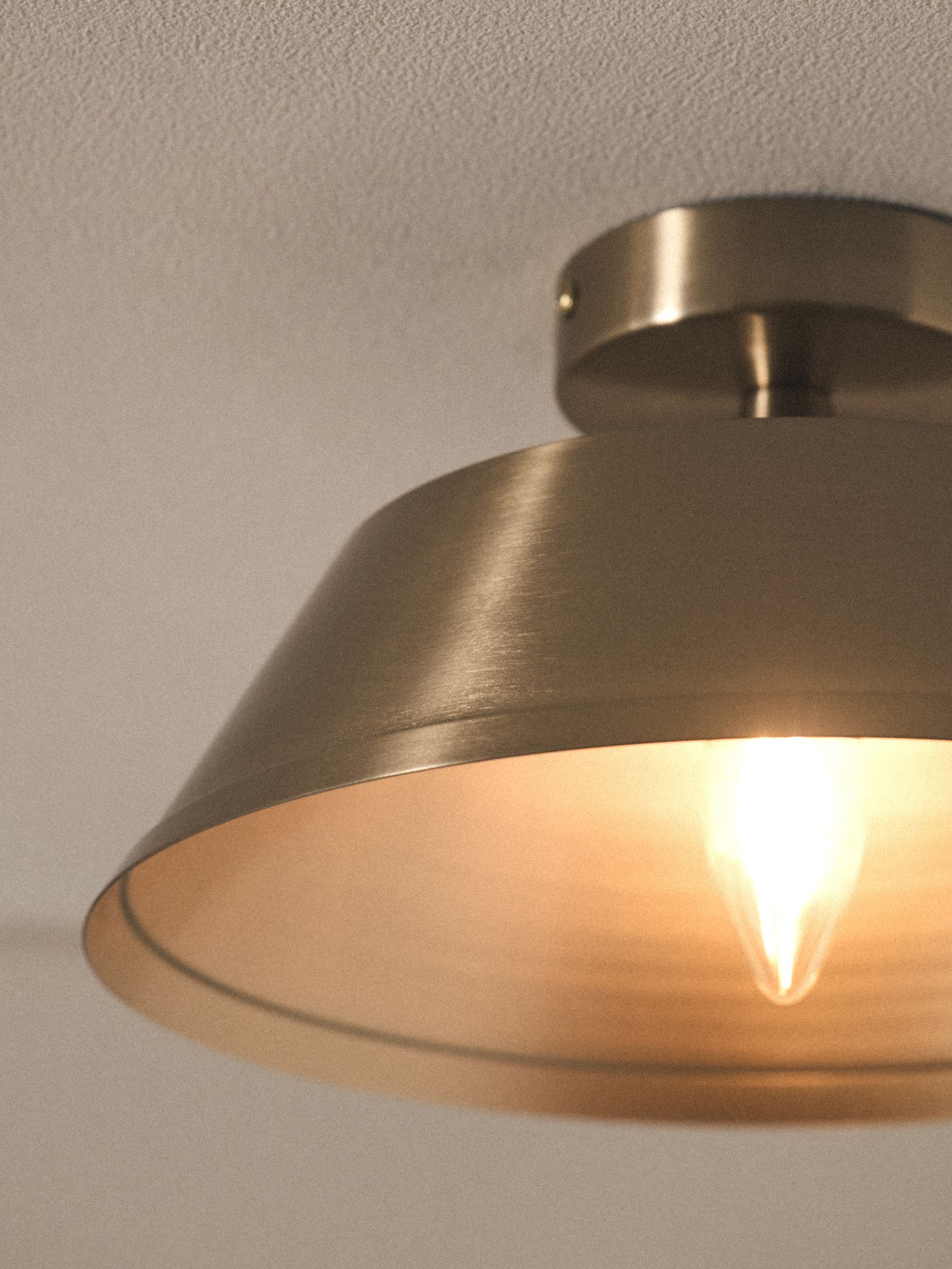 The Set 2 Pack Brass Metal Flush Ceiling Lights - Image 2 of 2