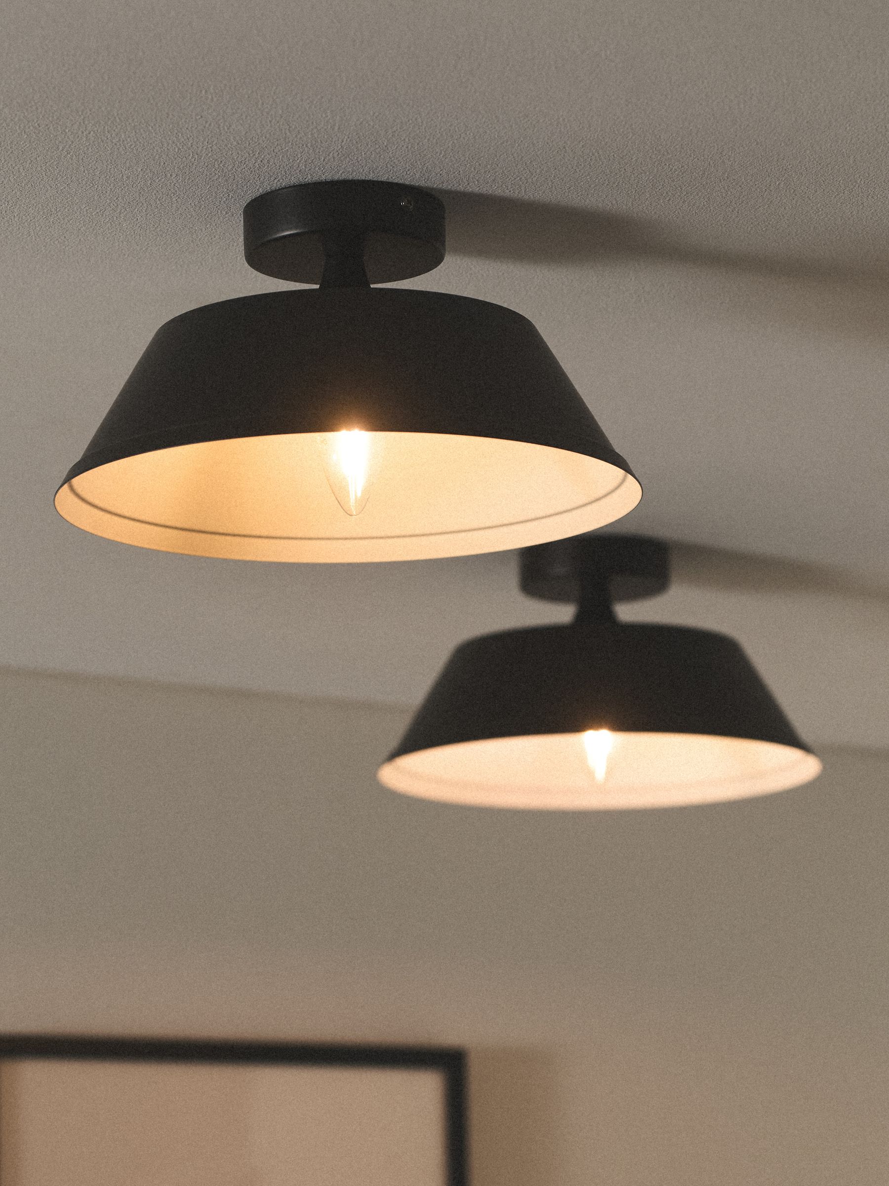 The Set 2 Pack Gold Metal Flush Ceiling Lights - Image 1 of 2