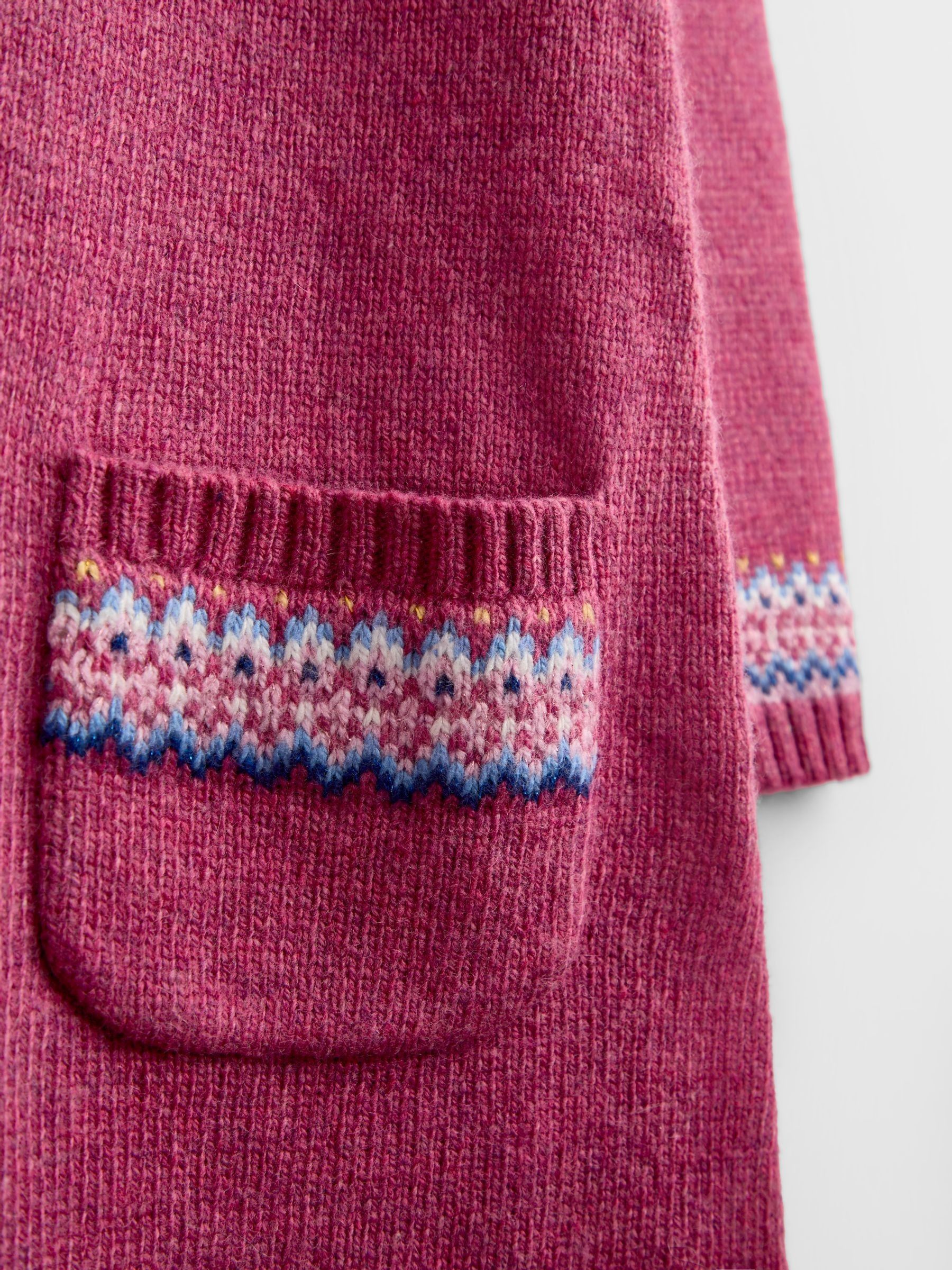 Rose Pink Unicorn Fairisle Knitted Dress - Image 4 of 4 Rose Pink Unicorn Fairisle Knitted Dress - Image 4 of 4
