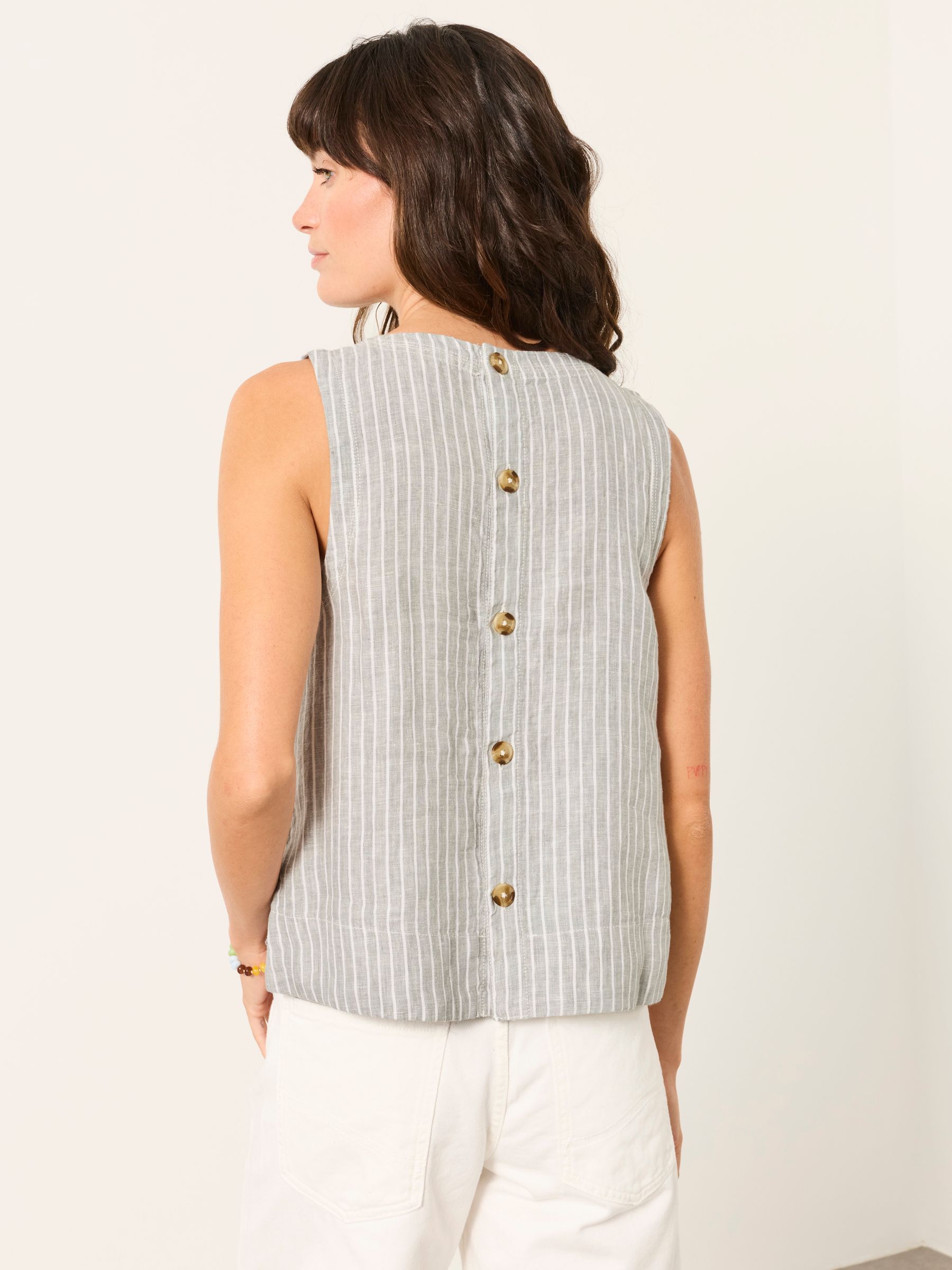 Dara Green Regular 100% Linen Blouse - Image 2 of 6