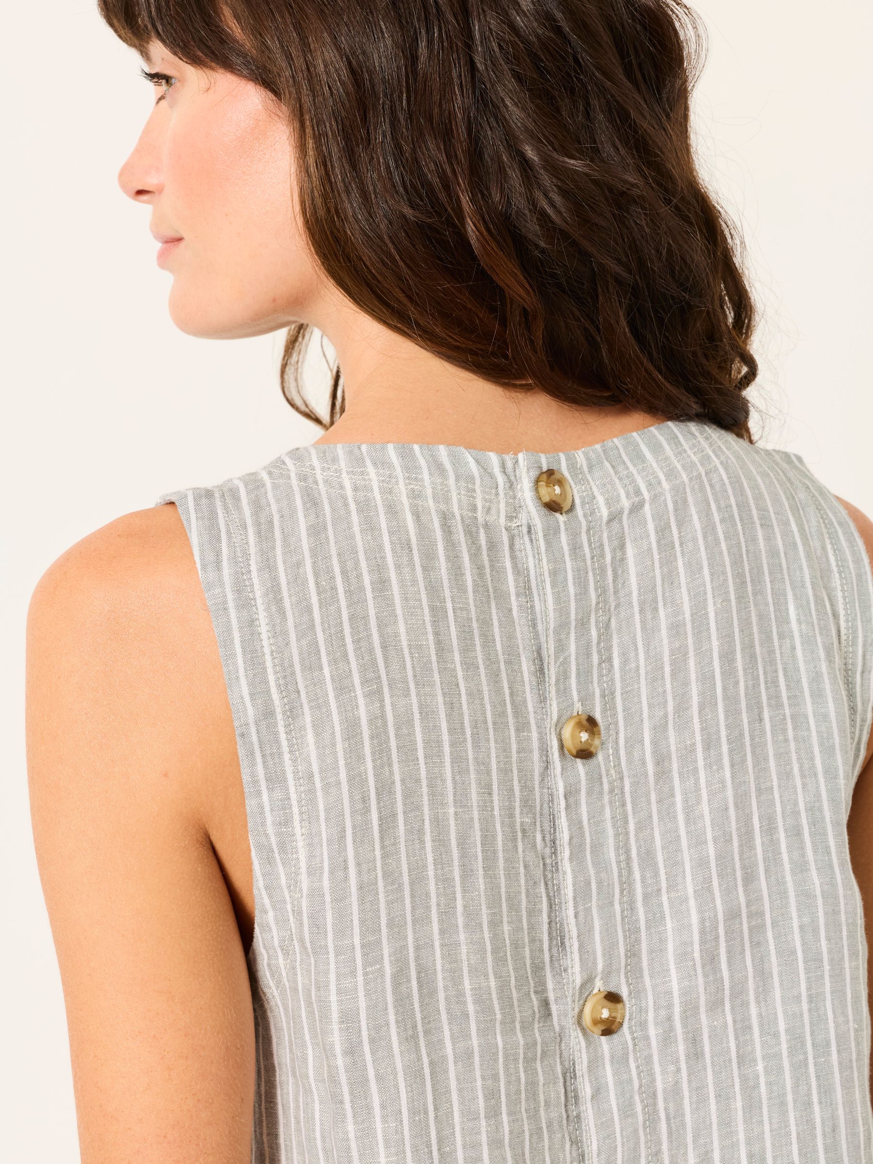 Dara Green Regular 100% Linen Blouse - Image 5 of 6