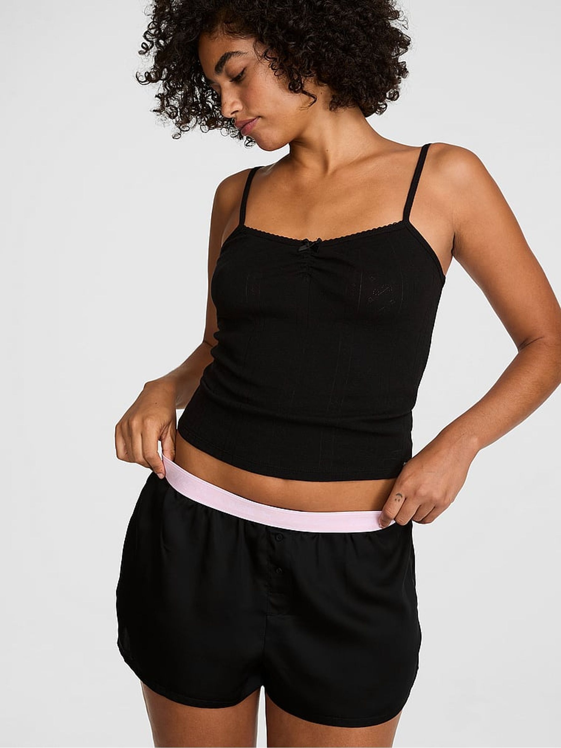 Black Dramatic Print Pyjamas Short Bottoms - Image 1 of 3 Black Dramatic Print Pyjamas Short Bottoms - Image 1 of 3