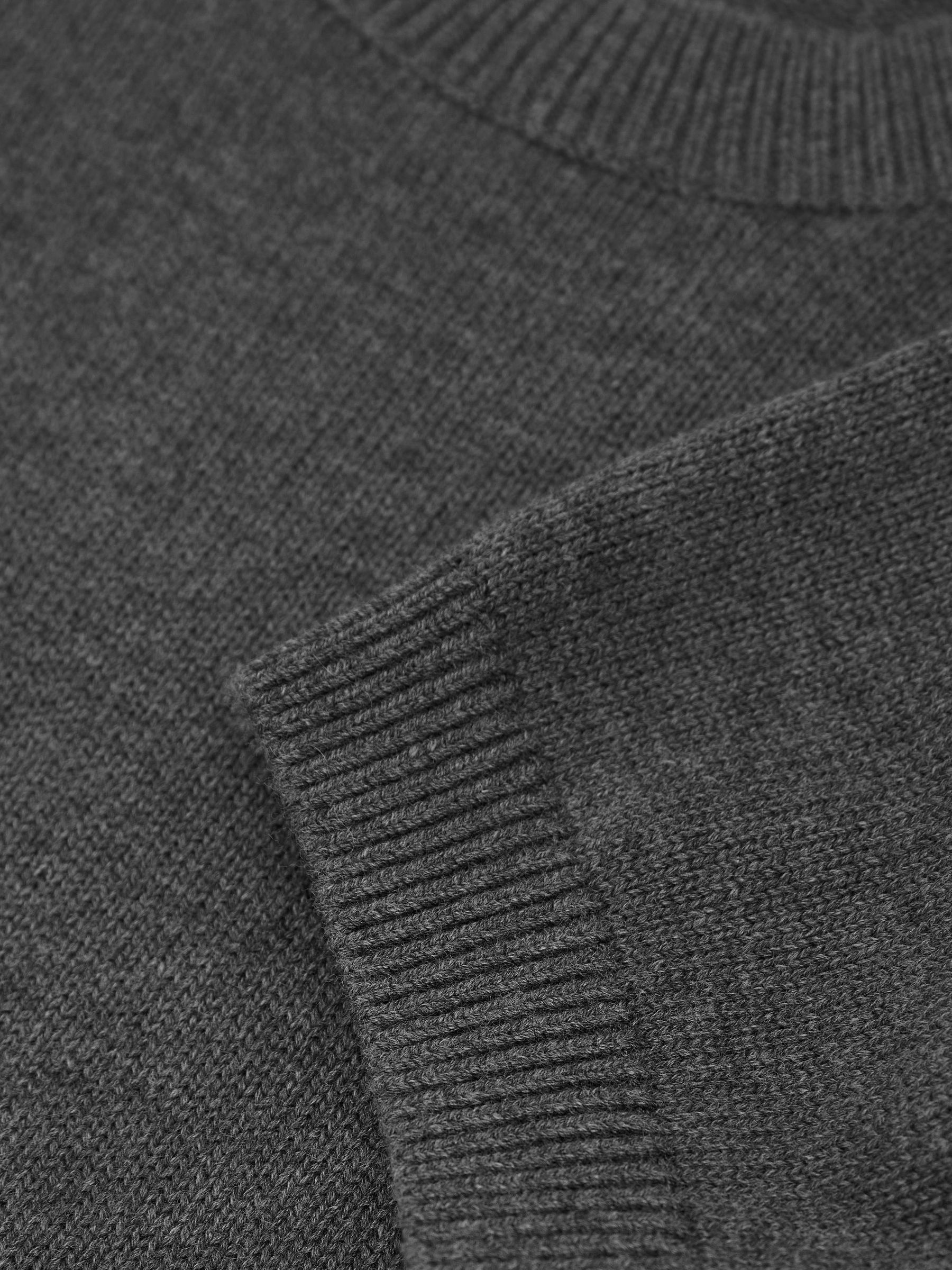 Cotton and Wool Short-Sleeve Knit Top in Grey - Image 6 of 6