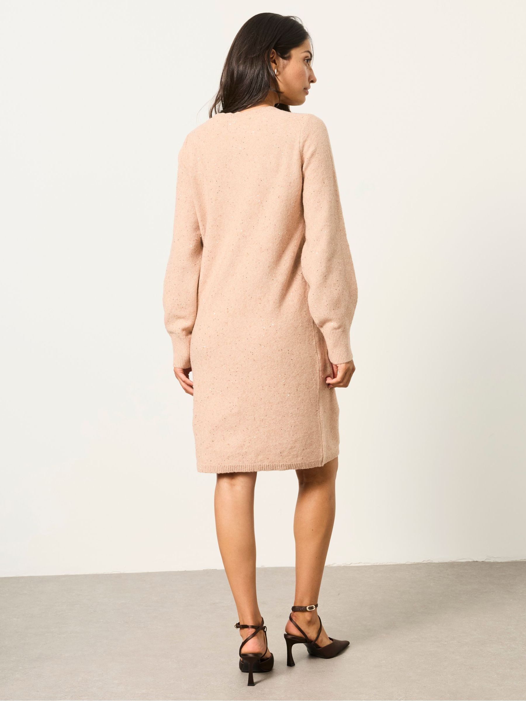 Skylar Cream Petite Knitted Dress - Image 2 of 6 Skylar Cream Petite Knitted Dress - Image 2 of 6