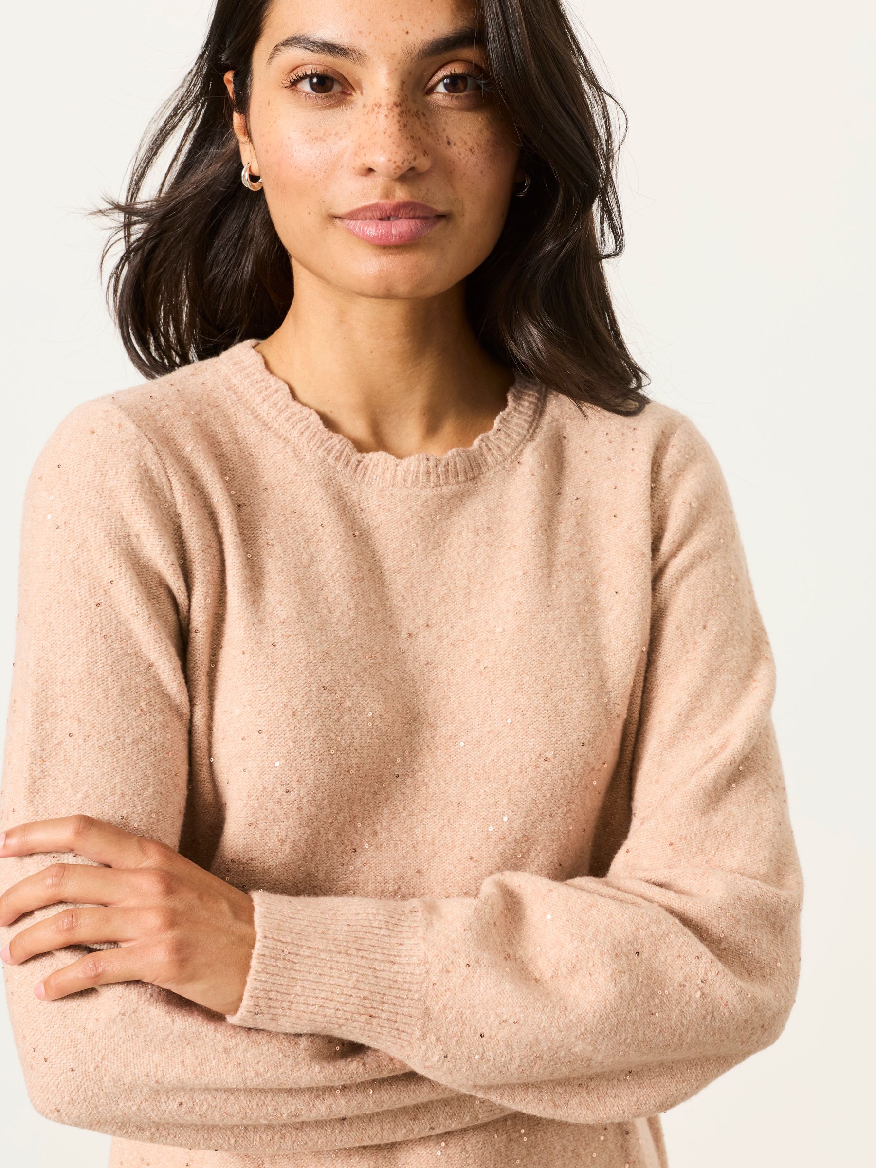 Skylar Cream Petite Knitted Dress - Image 3 of 6