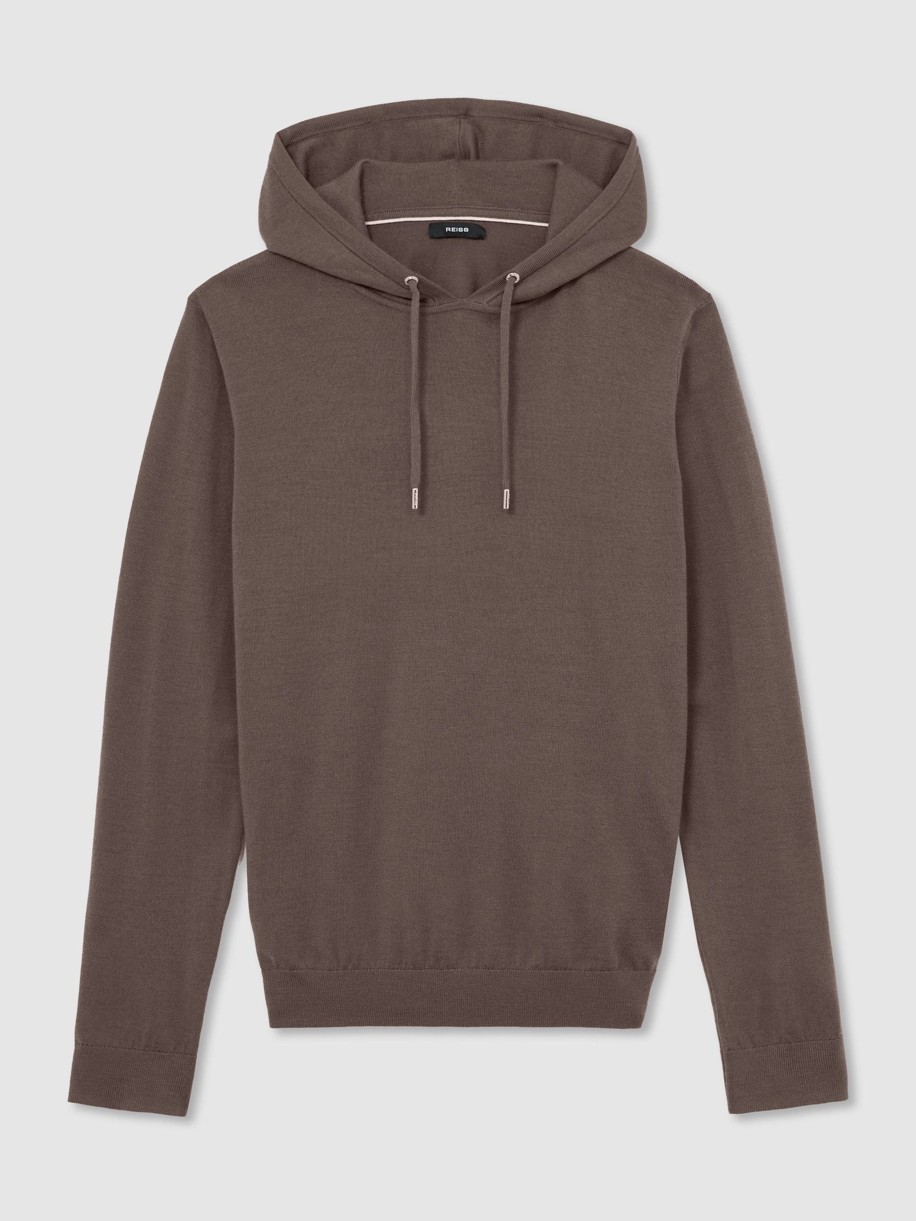 Merino Wool Drawstring Hoodie in Ridge Brown - Image 2 of 6