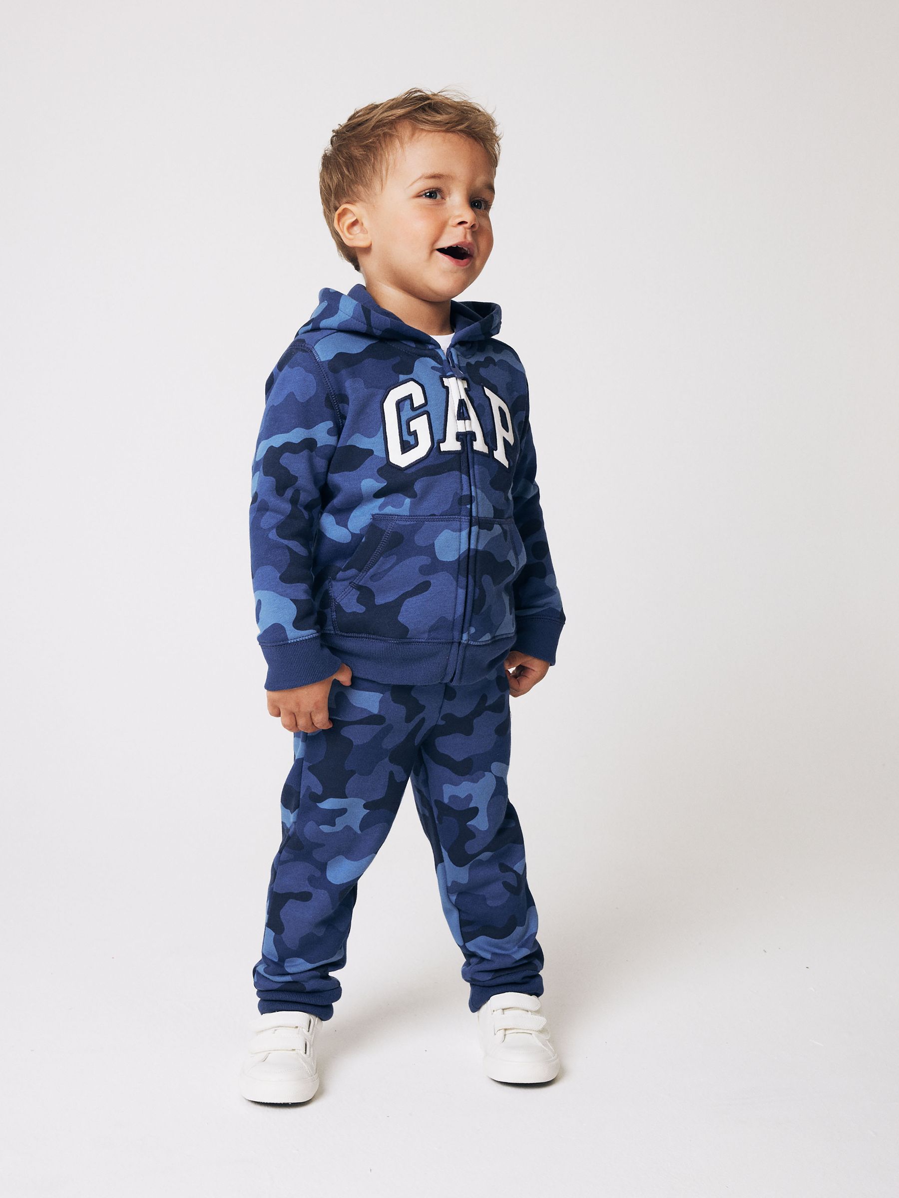 Blue camo Logo Pull On Fleece-Lined Joggers - Image 1 of 5