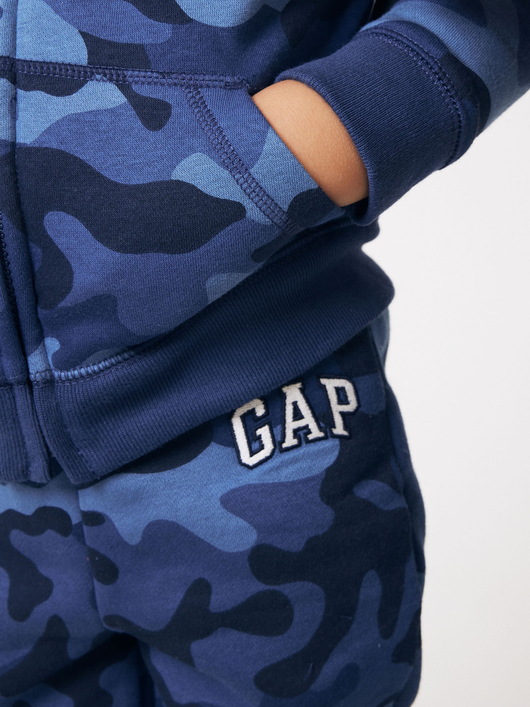 Blue camo Logo Pull On Fleece-Lined Joggers - Image 4 of 5