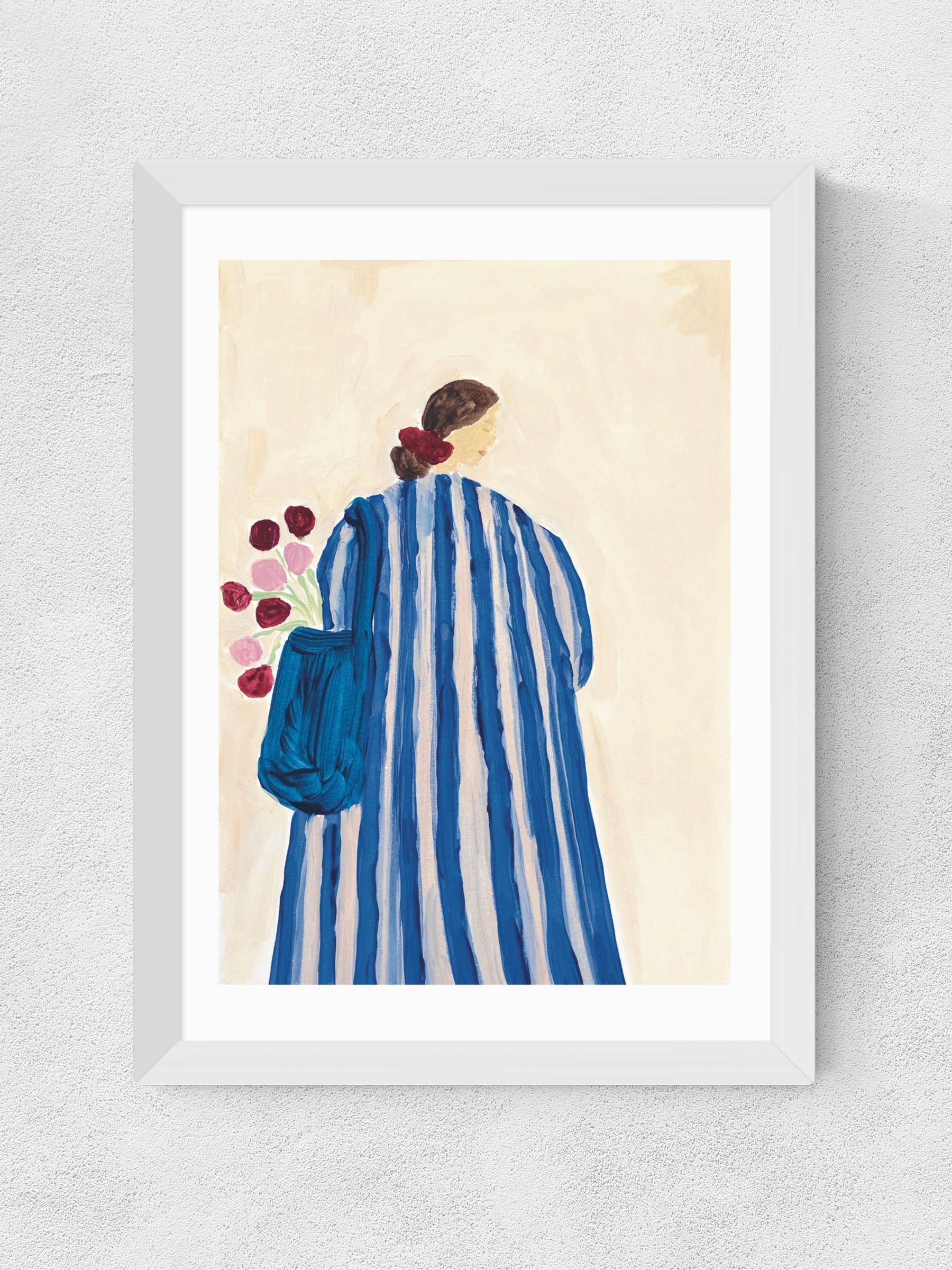 East End Prints White Lady With Flowers Wall Art Print by She Snacks and Paints - Image 2 of 2