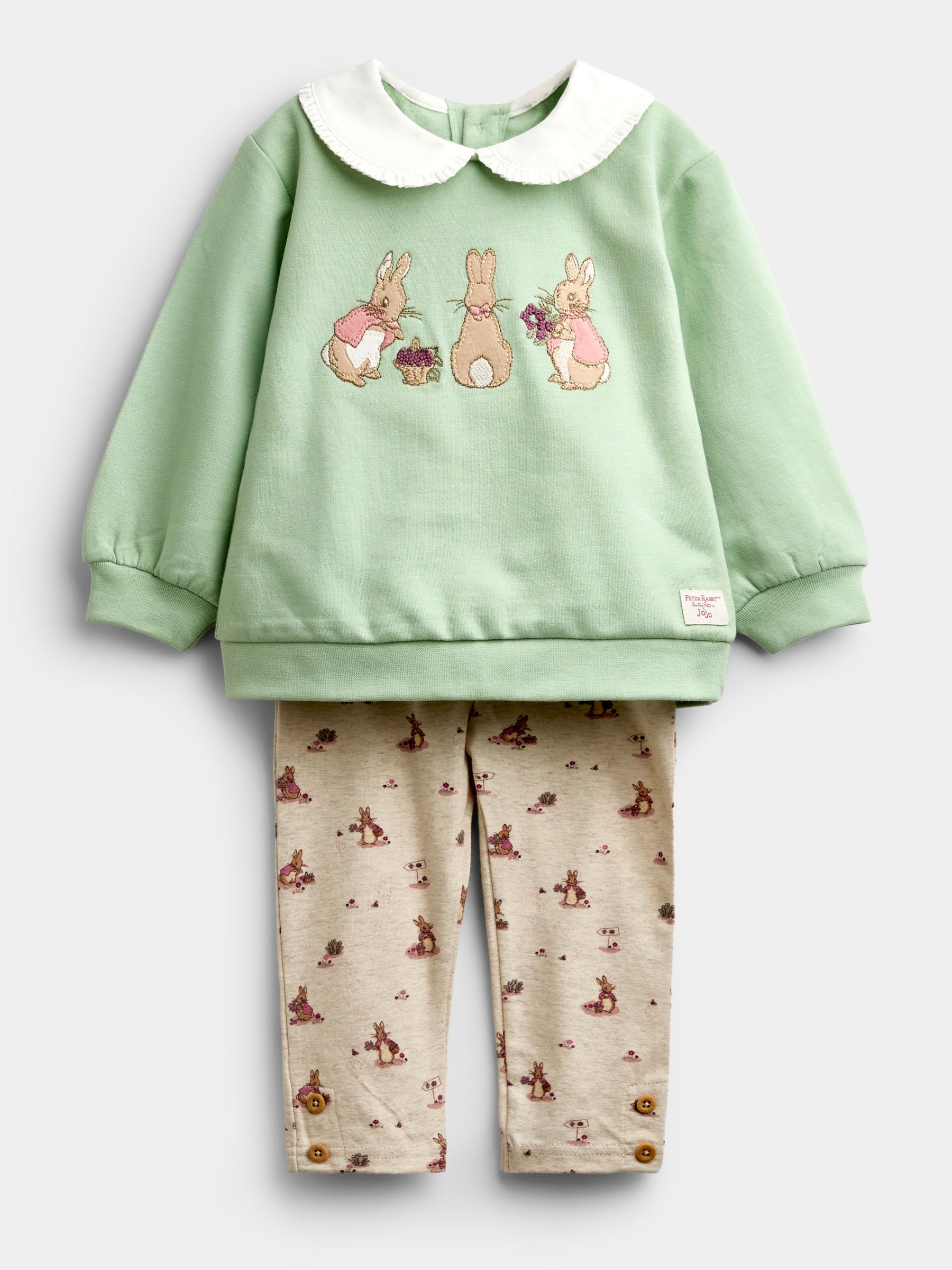 Sage Green Floral Peter Rabbit™ Flopsy Sweatshirt & Legging Set - Image 4 of 10