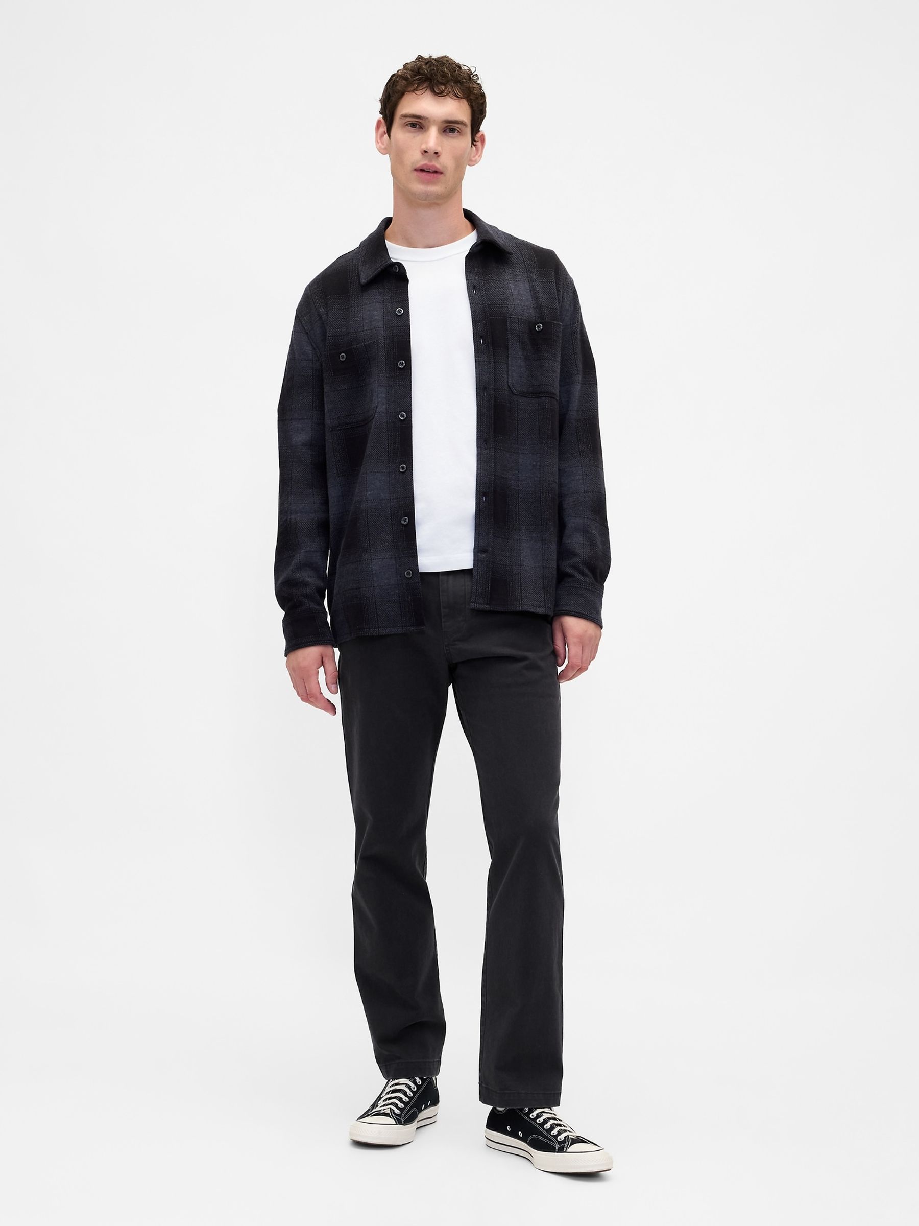 Black Heavyweight Twill Relaxed Straight Chinos - Image 4 of 5