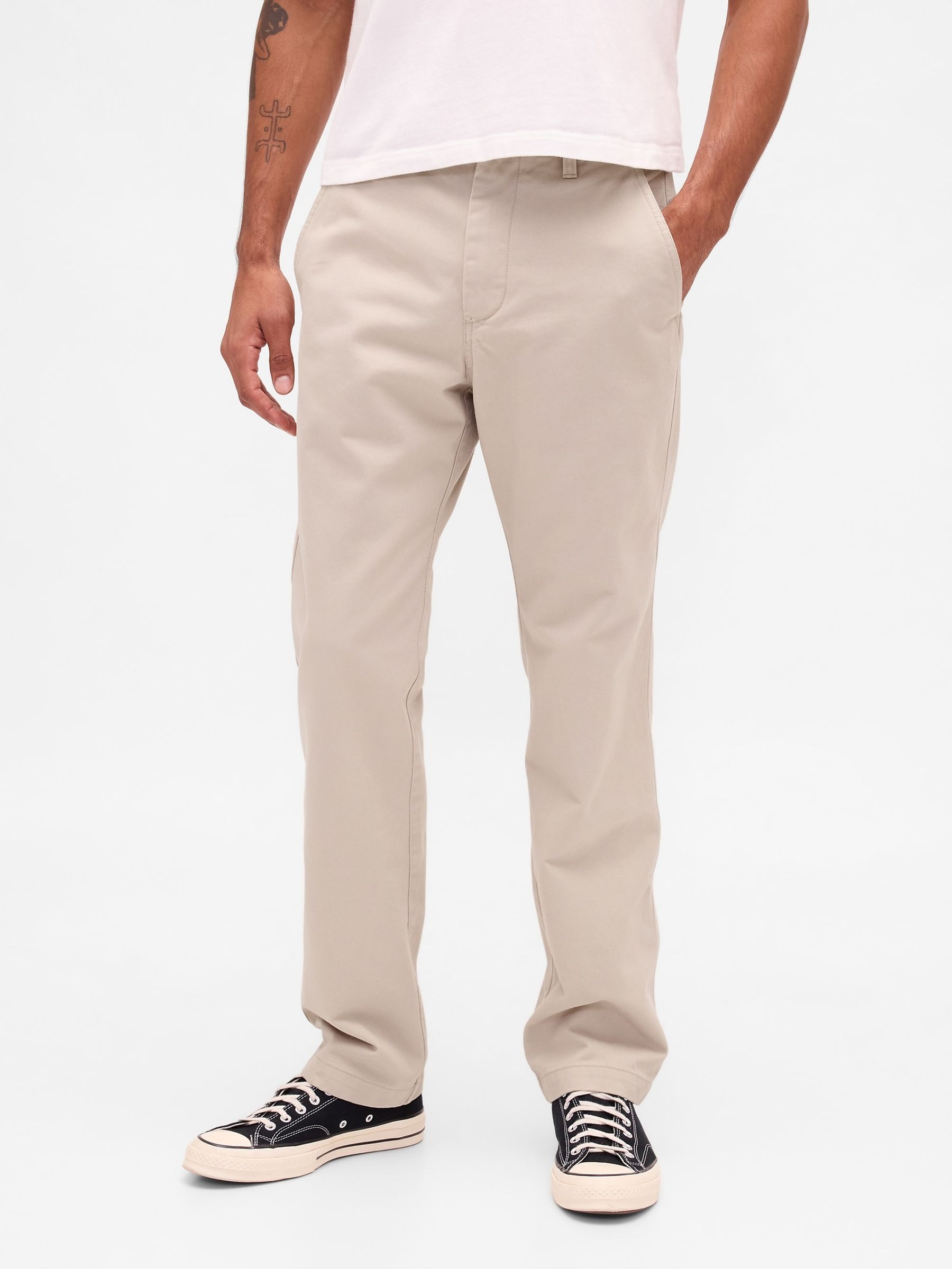Cream Heavyweight Twill Relaxed Straight Chinos - Image 1 of 5