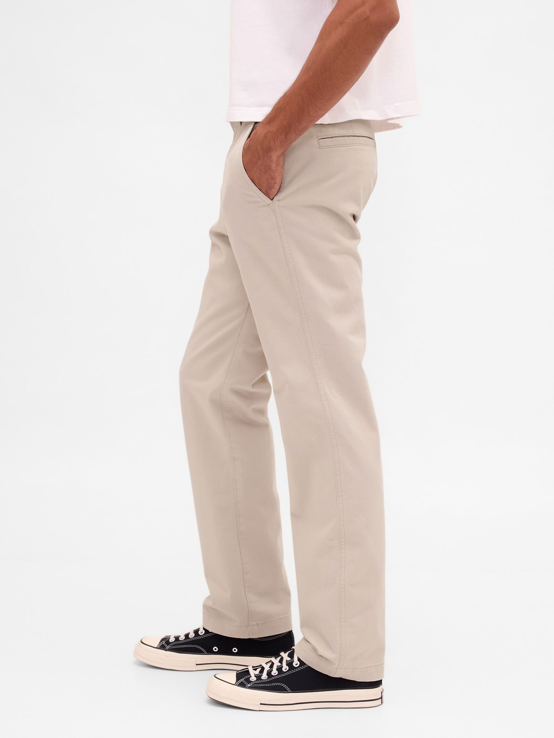 Cream Heavyweight Twill Relaxed Straight Chinos - Image 3 of 5