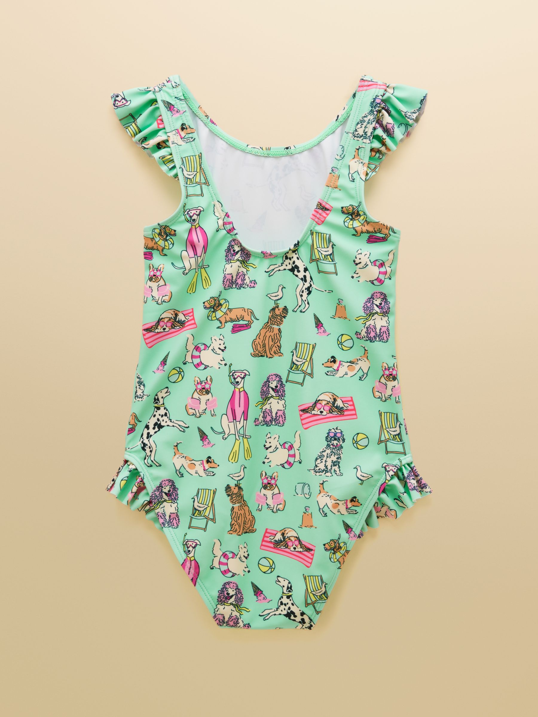 Girls' Splash Green Dogs Swimming Costume - Image 2 of 5