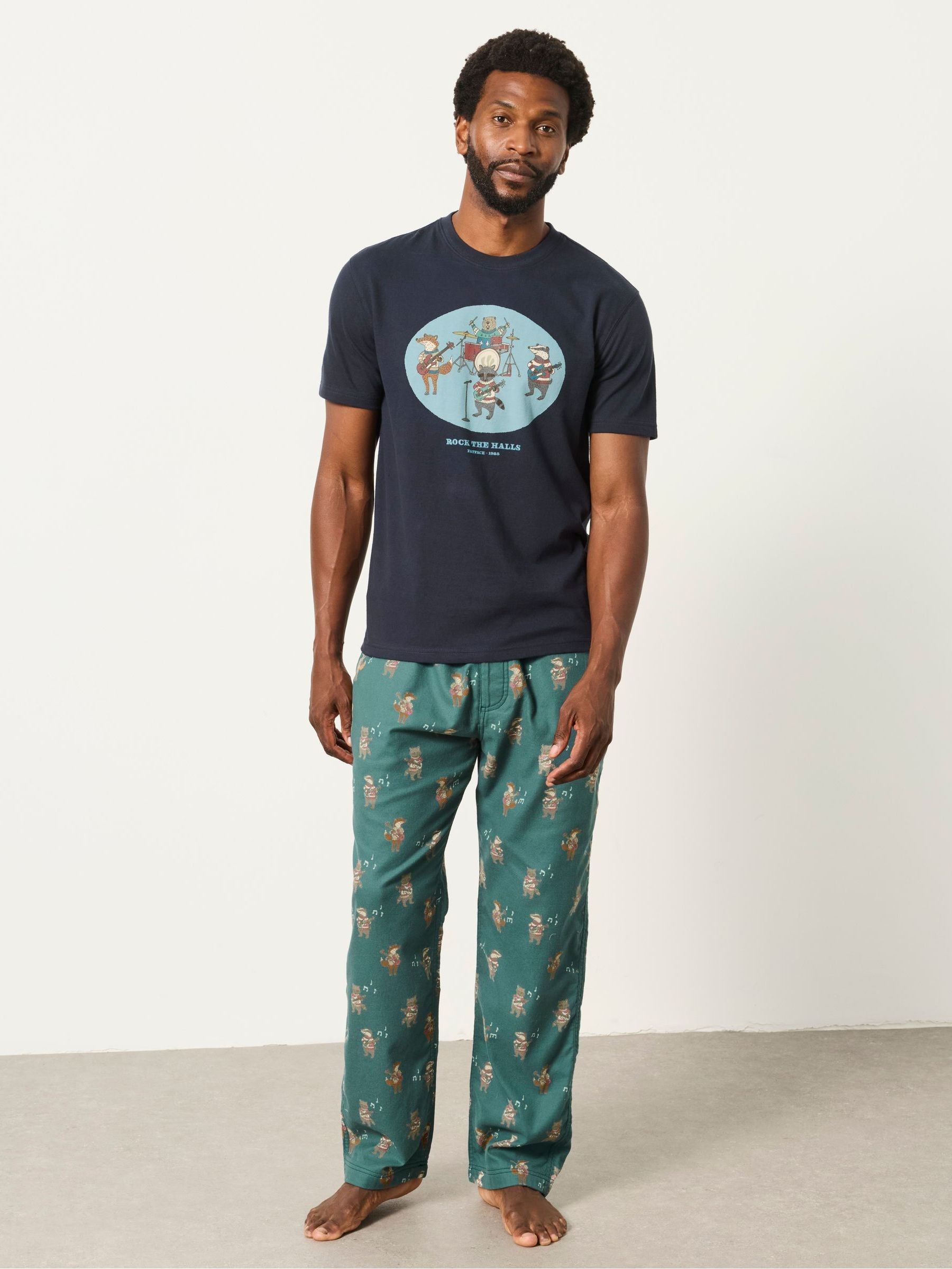 Teal Blue Character Band Pyjama Bottom - Image 1 of 5 Teal Blue Character Band Pyjama Bottom - Image 1 of 5
