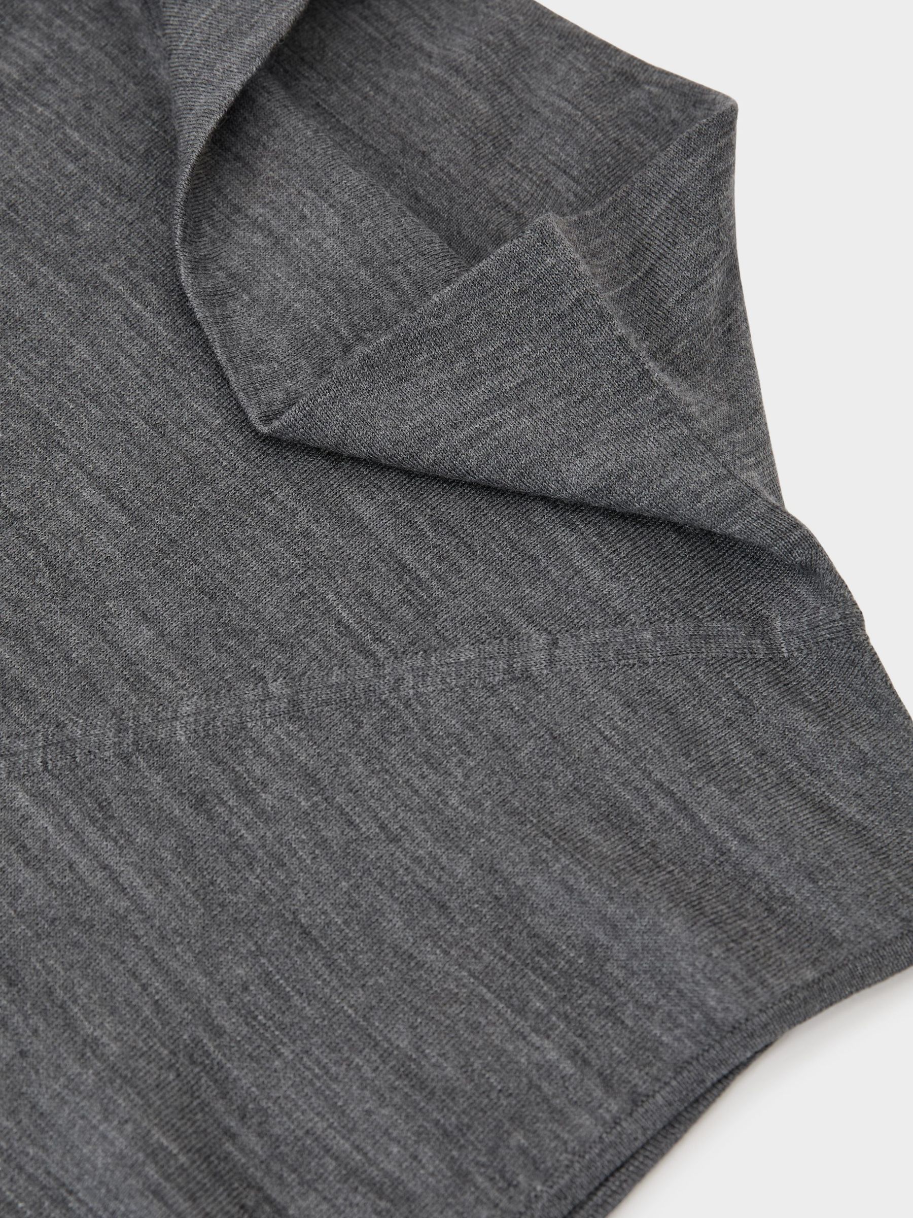 Wool Funnel-Neck Sleeveless Knit Top in Dark Charcoal Grey - Image 6 of 6