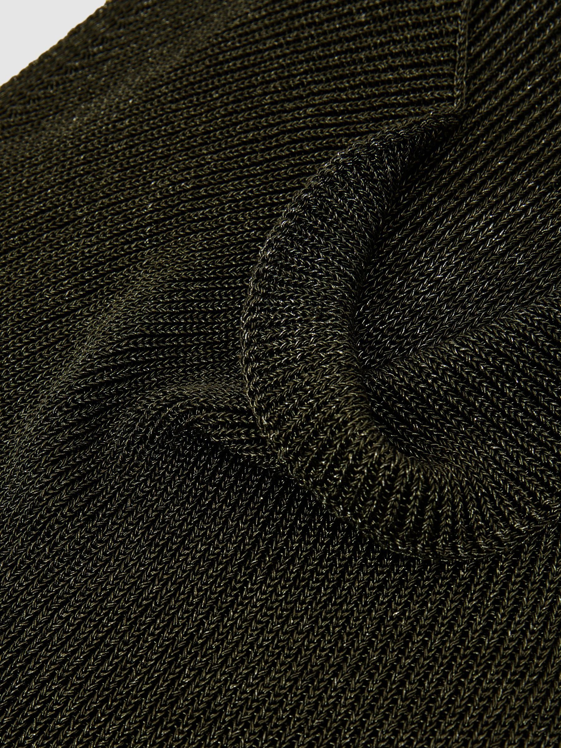 Cowl-Neck Metallic-Knit Sleeveless Top in Green - Image 6 of 6