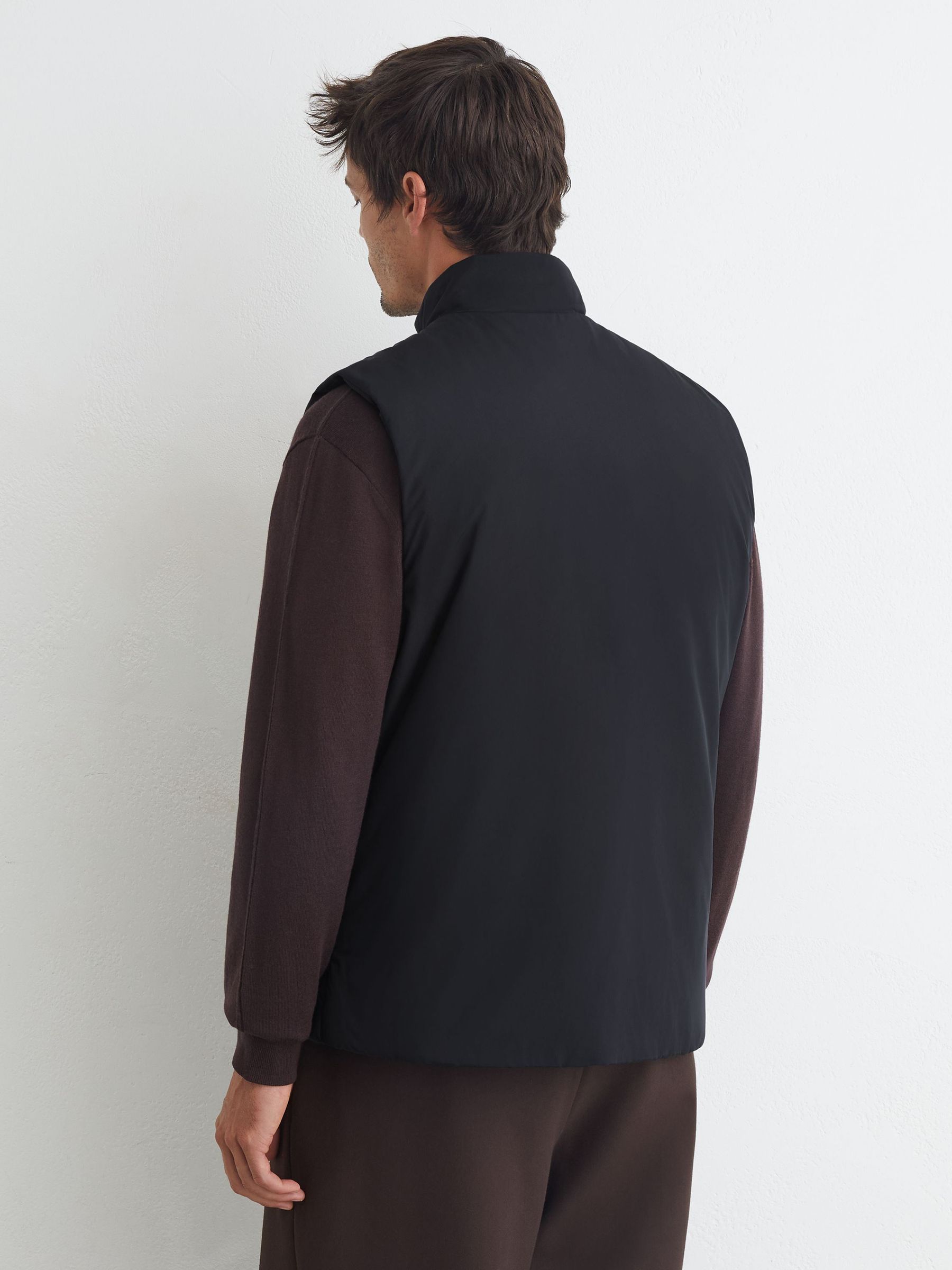 Technical Padded Zip-Through Gilet in Navy - Image 5 of 6