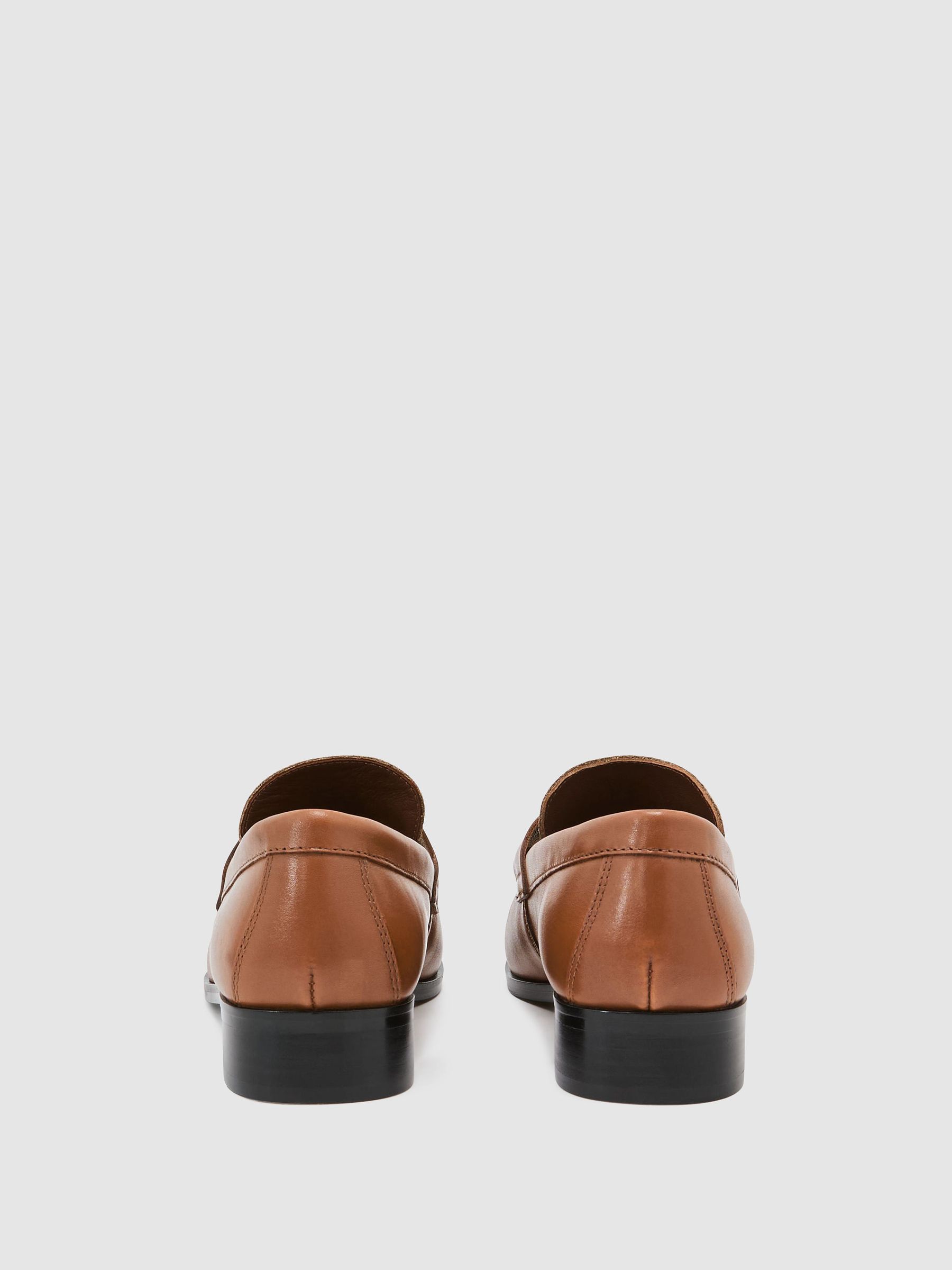 Leather and Suede Penny Loafers in Tan - Image 4 of 5