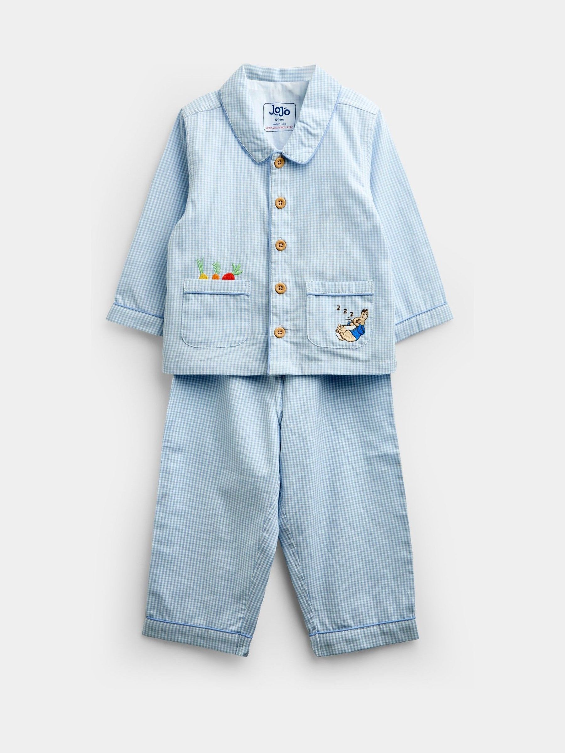 Blue Peter Rabbit Gingham Woven Pyjamas - Image 1 of 7